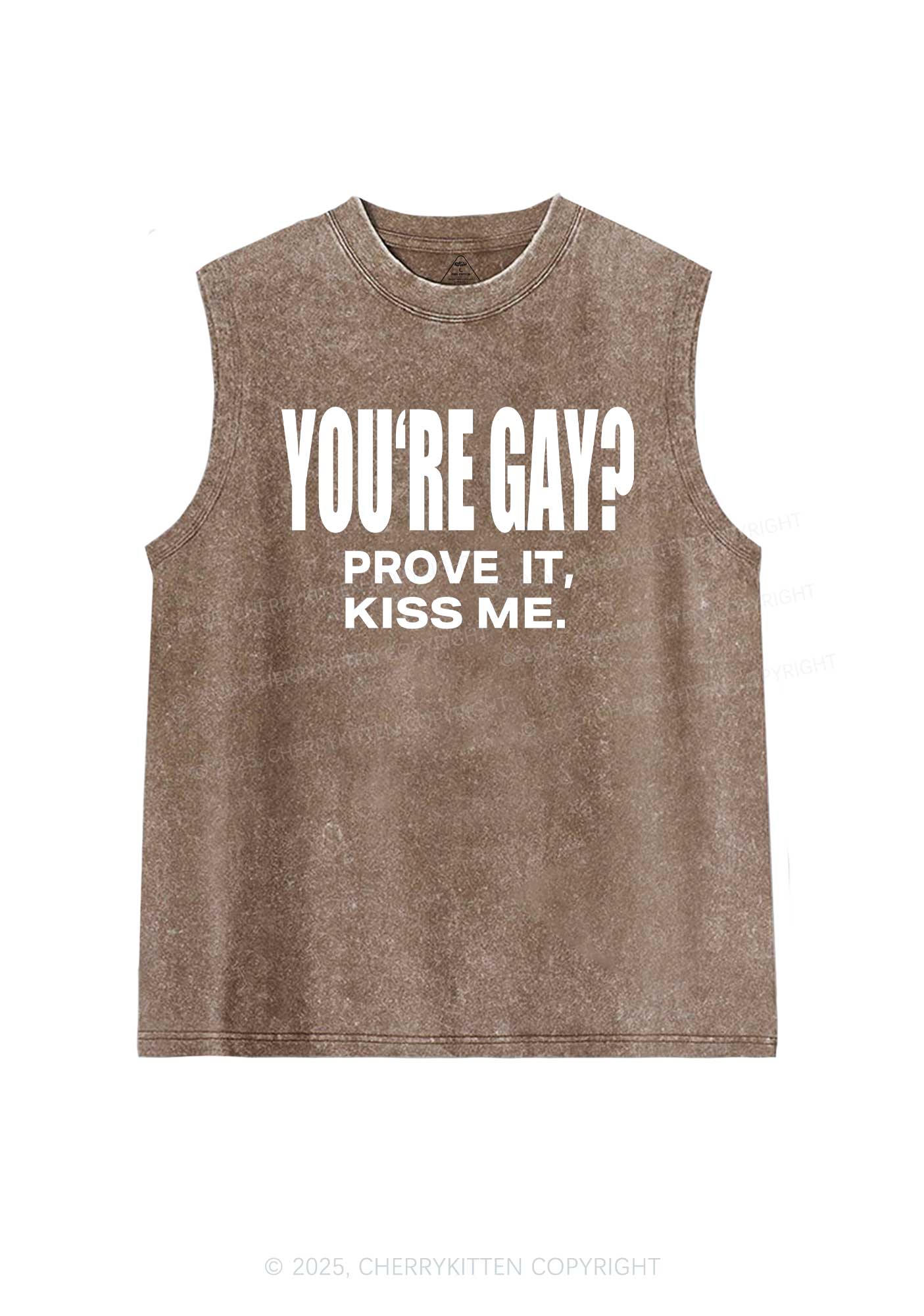 Prove It kiss Me Pride Y2K Washed Muscle Tank Cherrykitten - Image 6