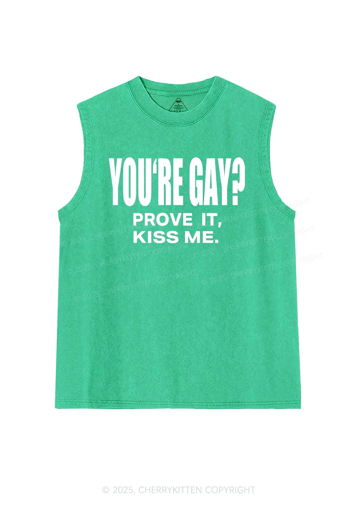 Prove It kiss Me Pride Y2K Washed Muscle Tank Cherrykitten - Image 7