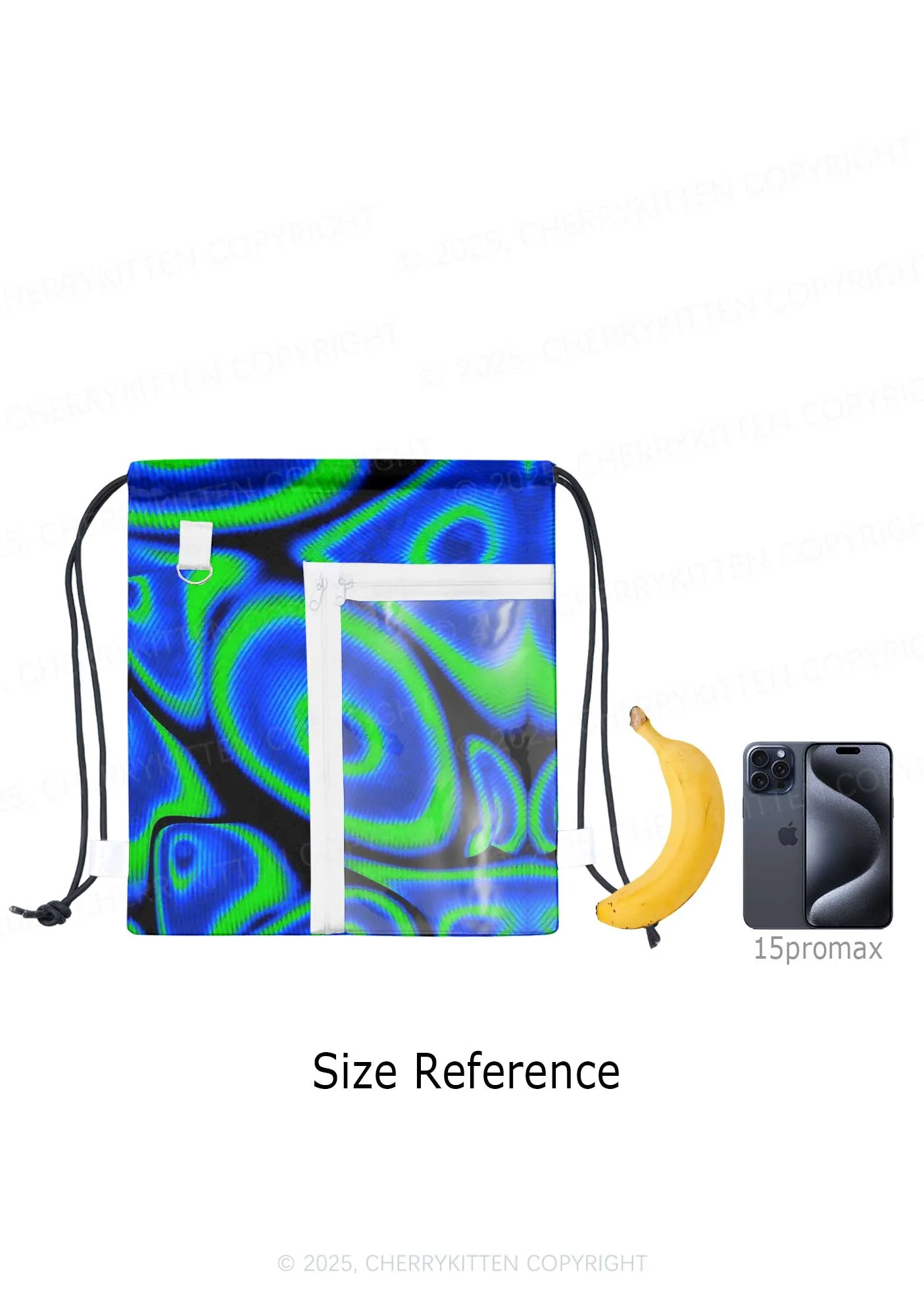 Psychedelic Aperture Y2K Drawstring Itabag Backpack Cherrykitten - Image 4