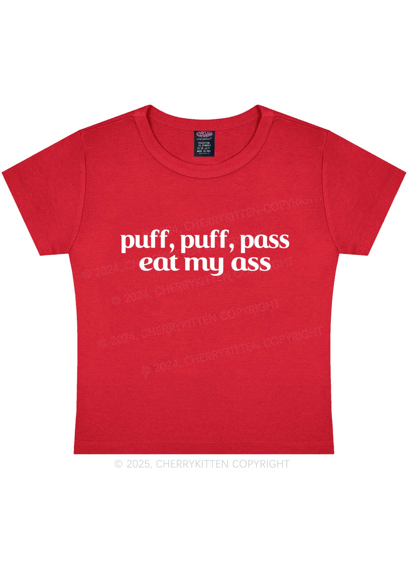 Puff Eat My Axx Y2K Baby Tee Cherrykitten - Image 5