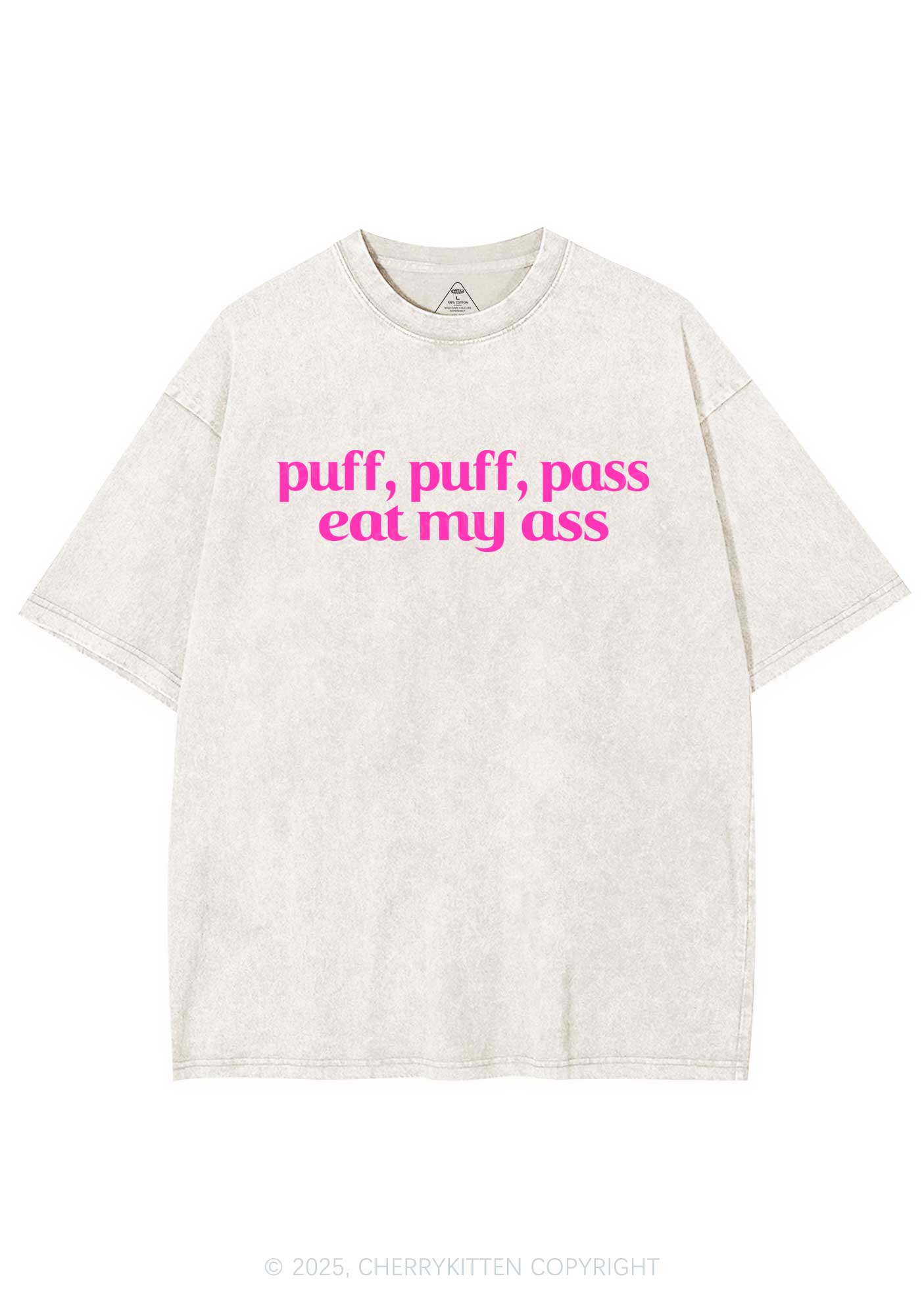 Puff Eat My Axx Y2K Shirts Washed Tee Cherrykitten - Image 4