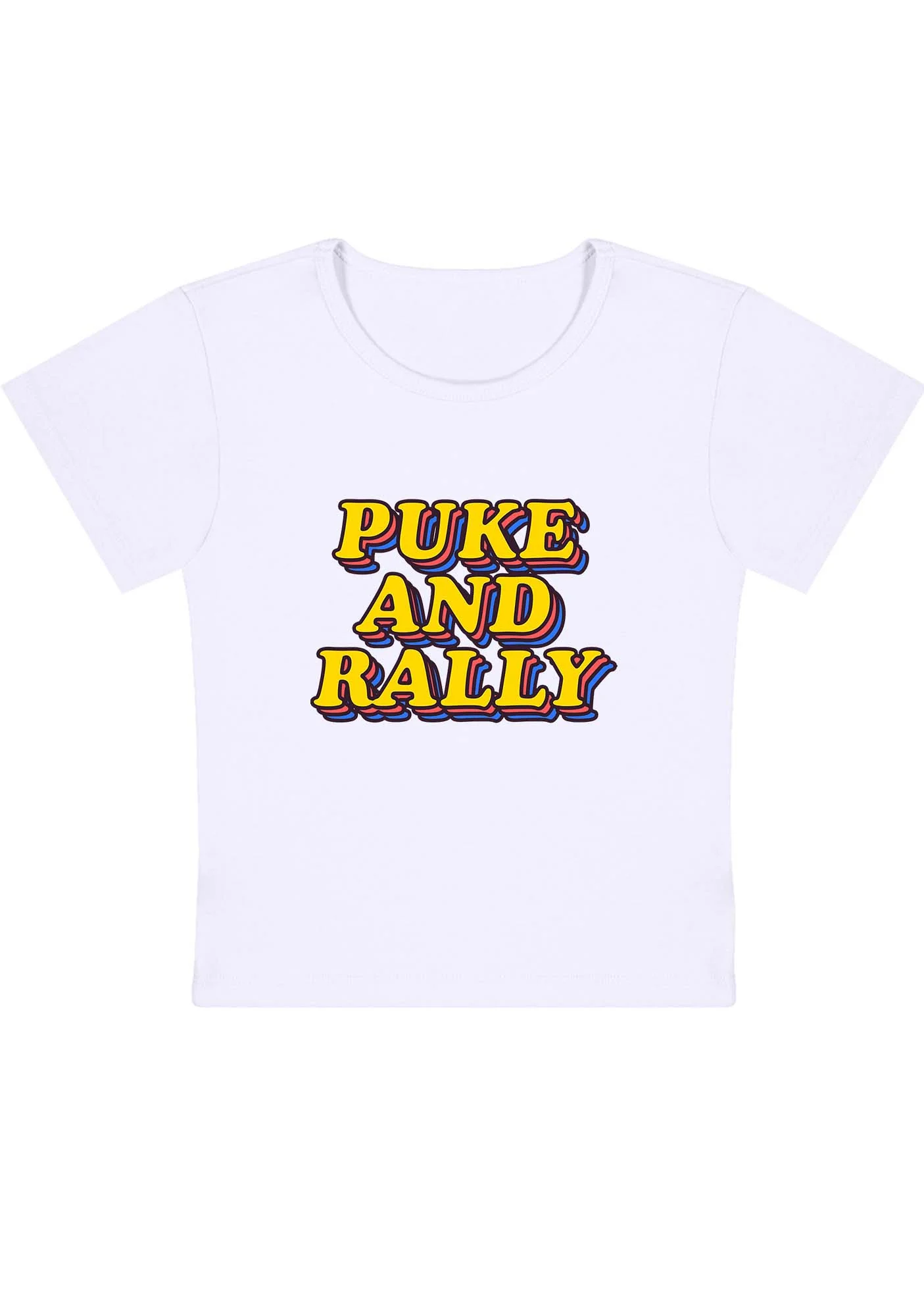 Puke And Rally Y2K Baby Tee - Image 3