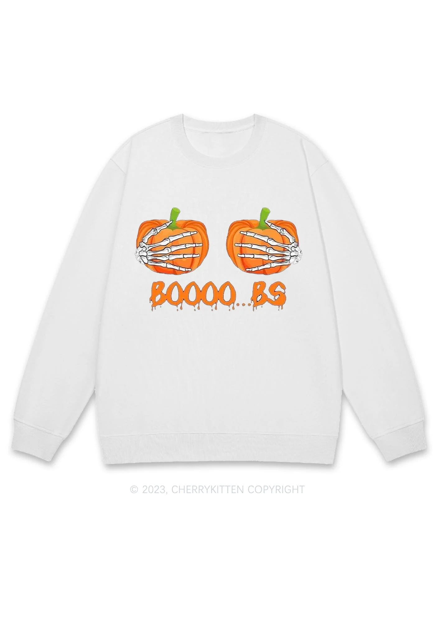 Pumpkin Boooobs Halloween Y2K Sweatshirt Cherrykitten - Image 2