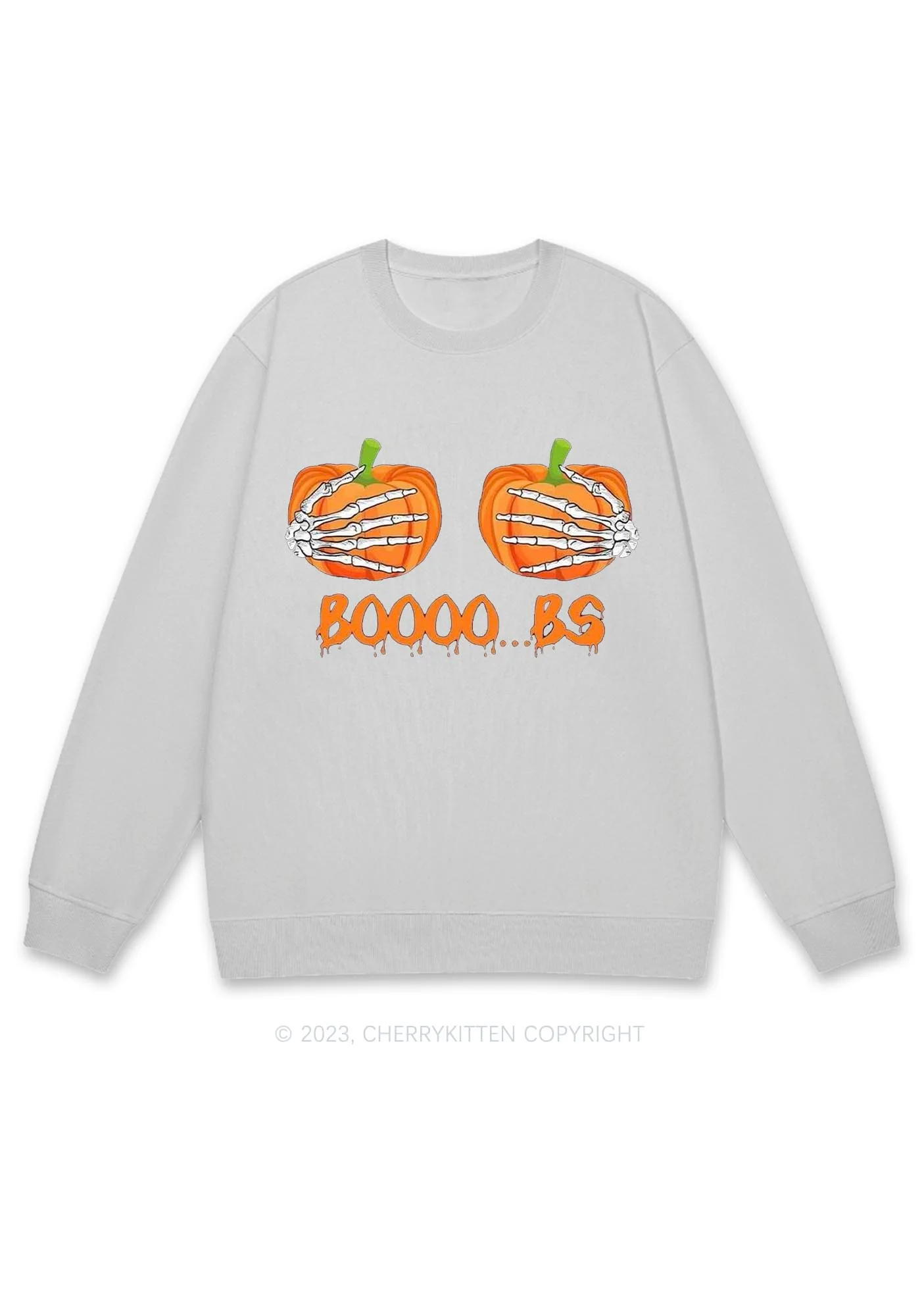 Pumpkin Boooobs Halloween Y2K Sweatshirt Cherrykitten - Image 3