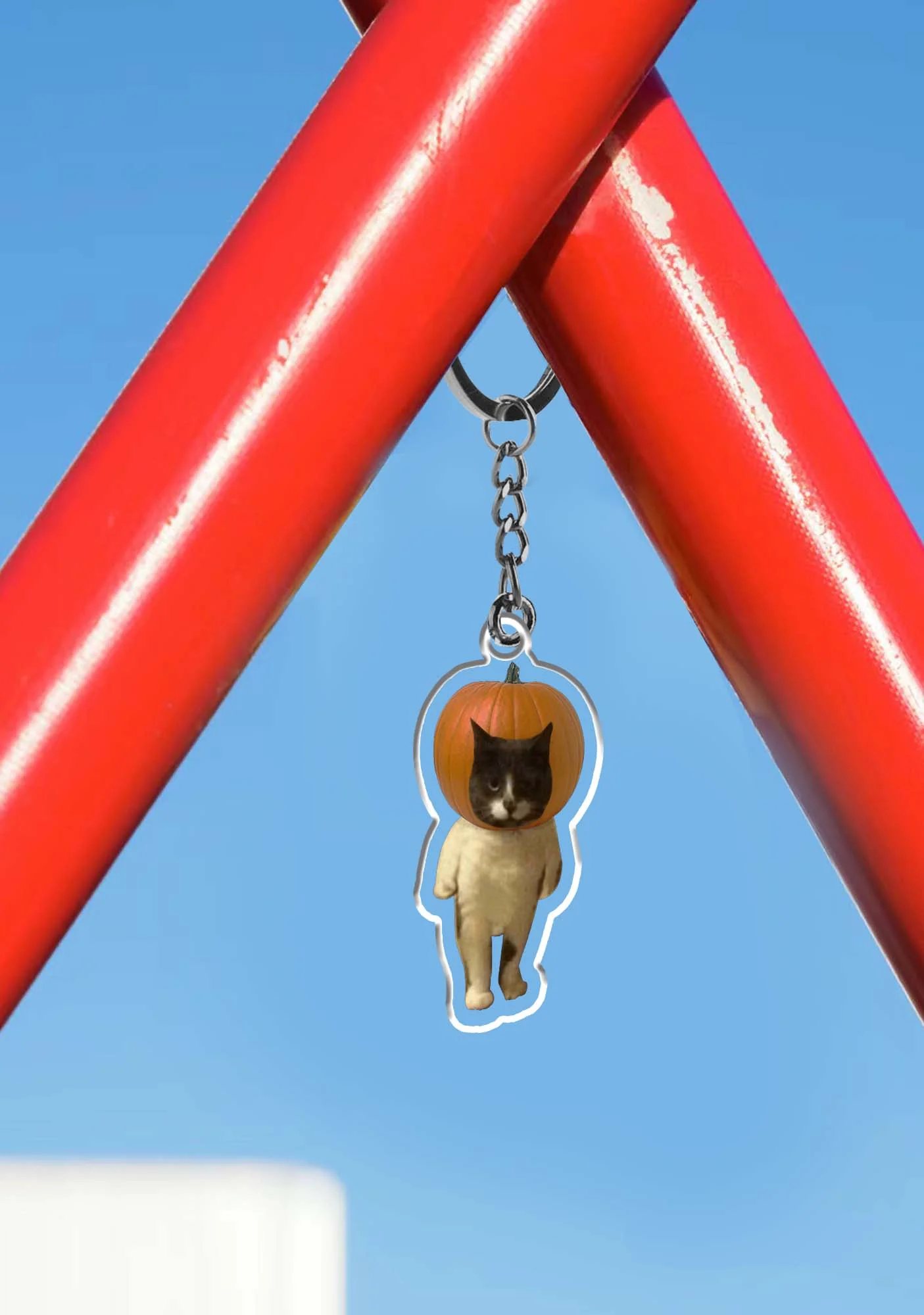 Pumpkin Head Cat Halloween 1Pc Y2K Keychain Cherrykitten - Image 3