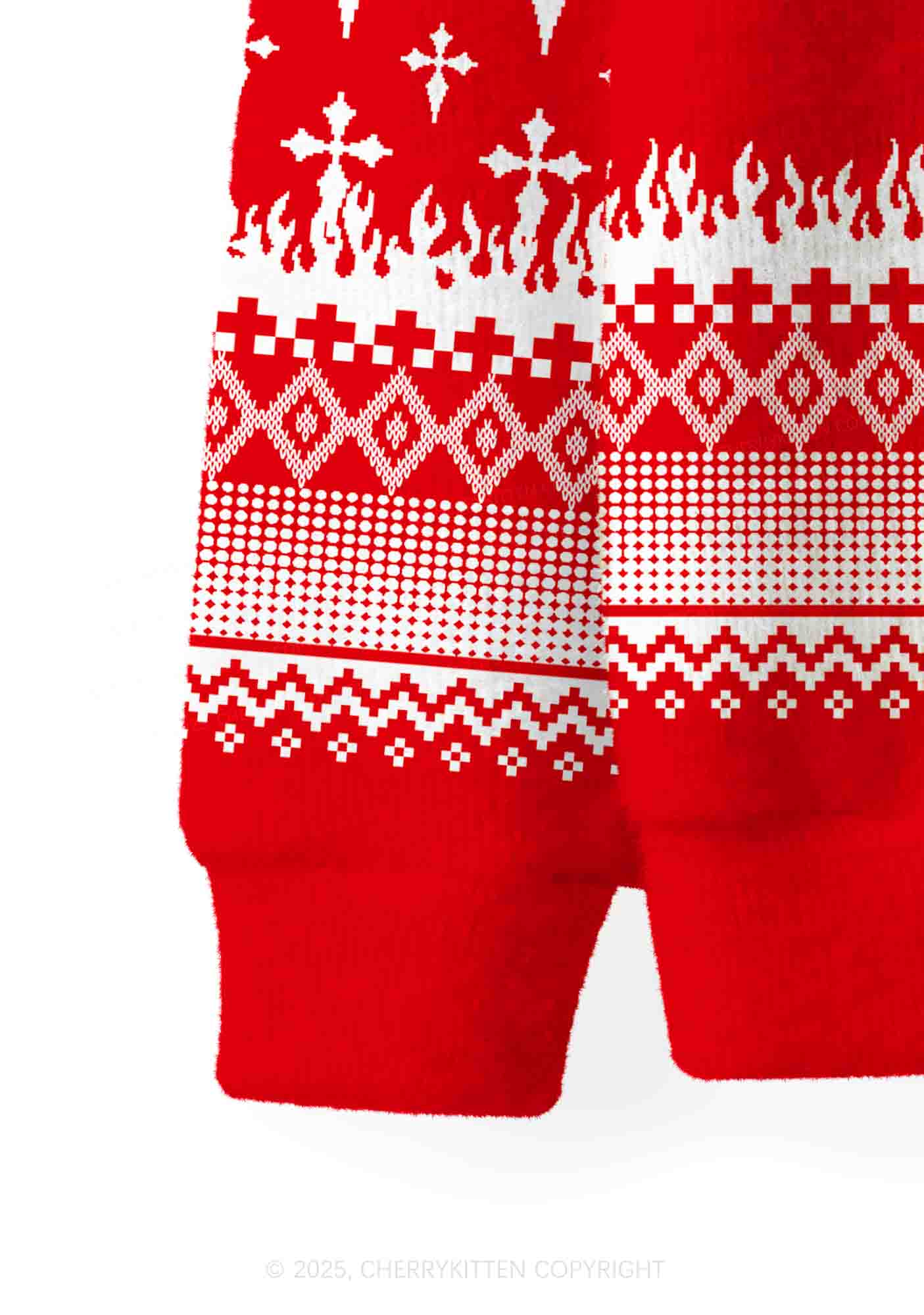 Punk Cxxt Y2K Christmas Cardigan Knit Sweatshirt Cherrykitten - Image 6
