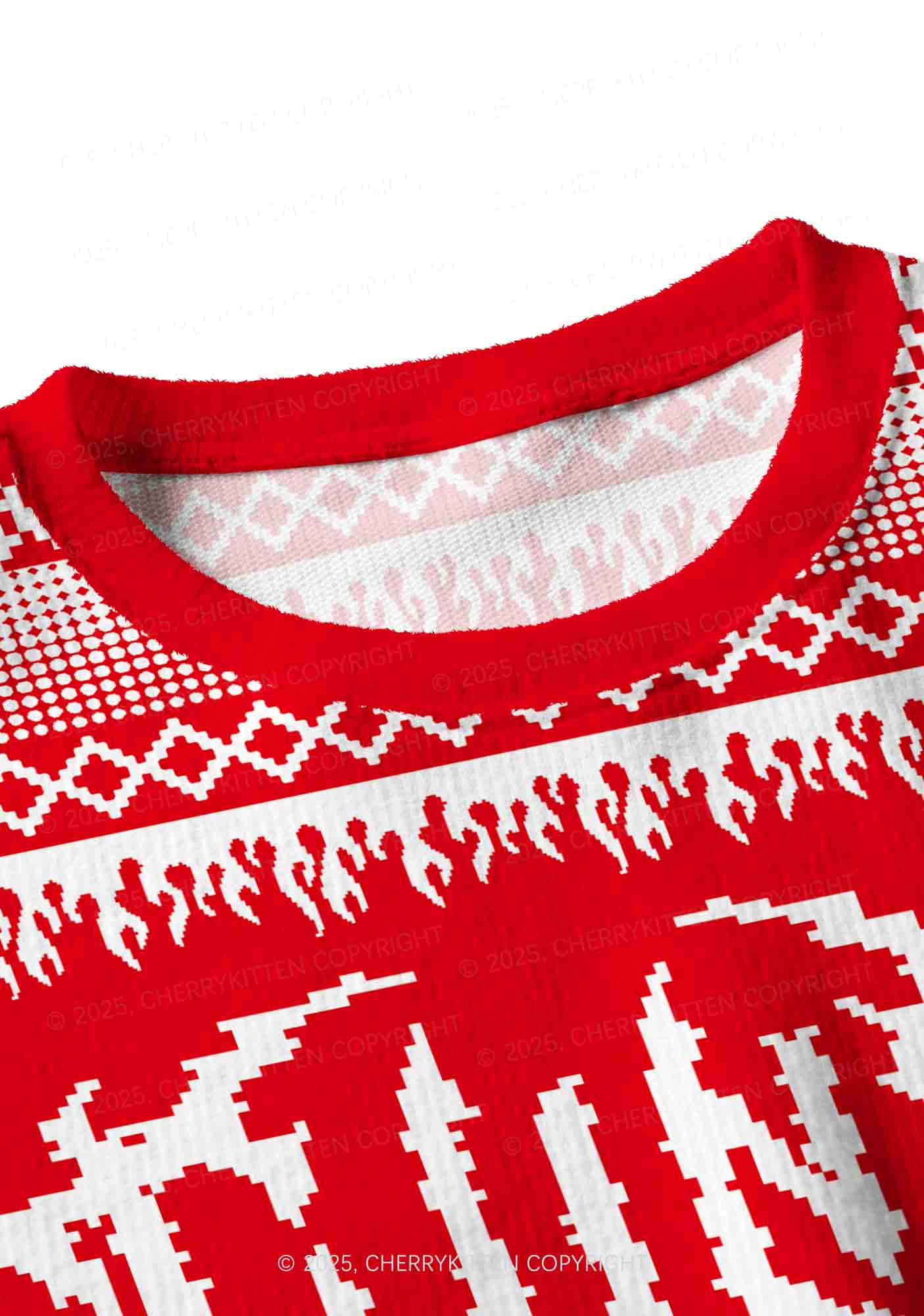 Punk Cxxt Y2K Christmas Crop Knit Sweatshirt Cherrykitten - Image 4