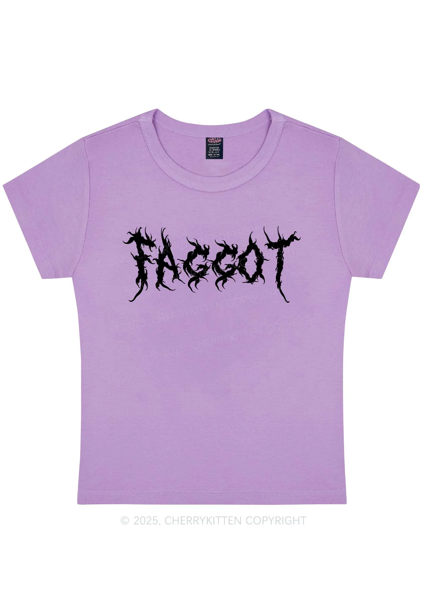 Punk Faggot Pride Y2K Baby Tee Cherrykitten - Image 7