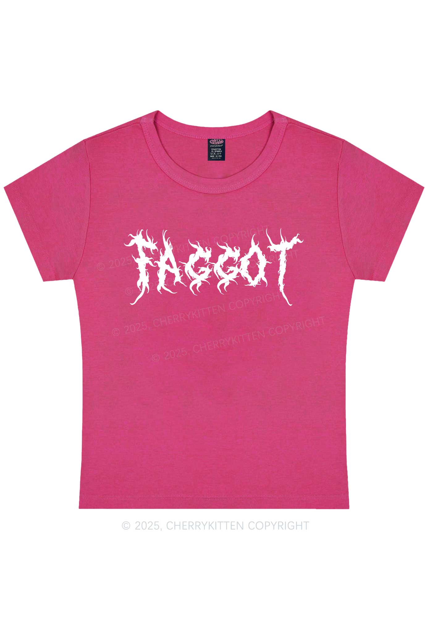 Punk Faggot Pride Y2K Baby Tee Cherrykitten - Image 8