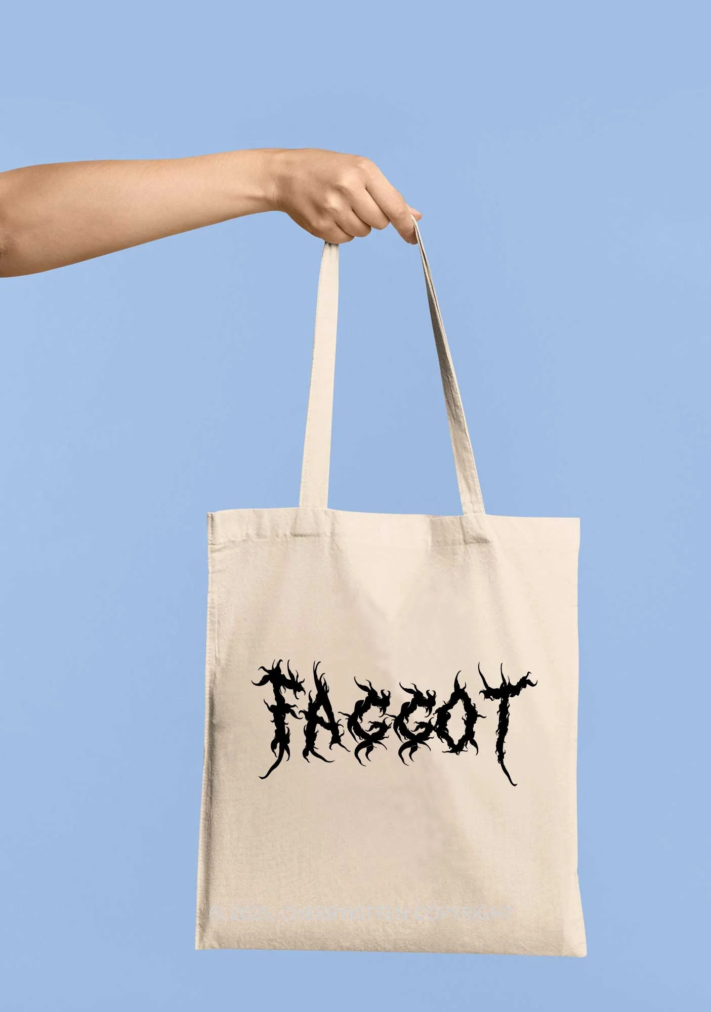 Punk Faggot Pride Y2K Canvas Tote Bag Cherrykitten - Image 2