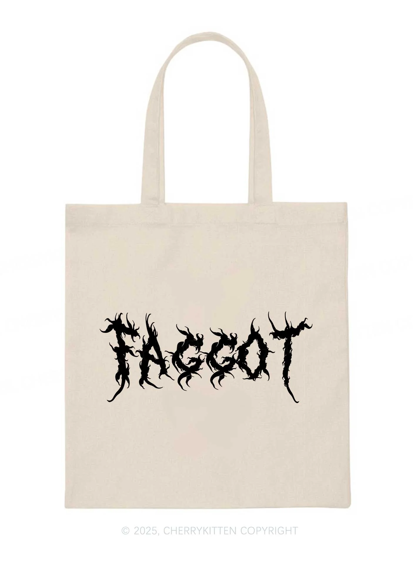 Punk Faggot Pride Y2K Canvas Tote Bag Cherrykitten - Image 3