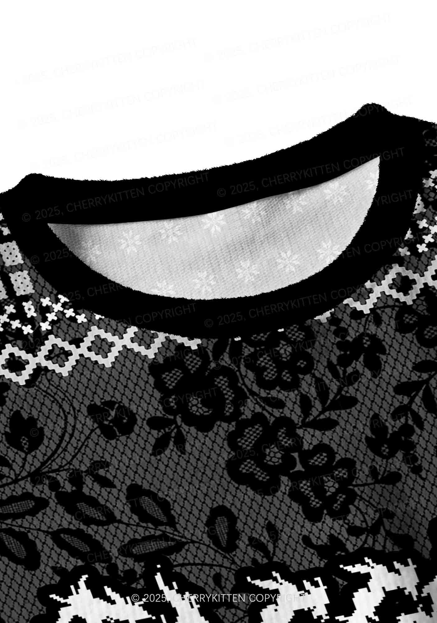 Punk Faggot Pride Y2K Christmas Crop Knit Sweatshirt Cherrykitten - Image 4