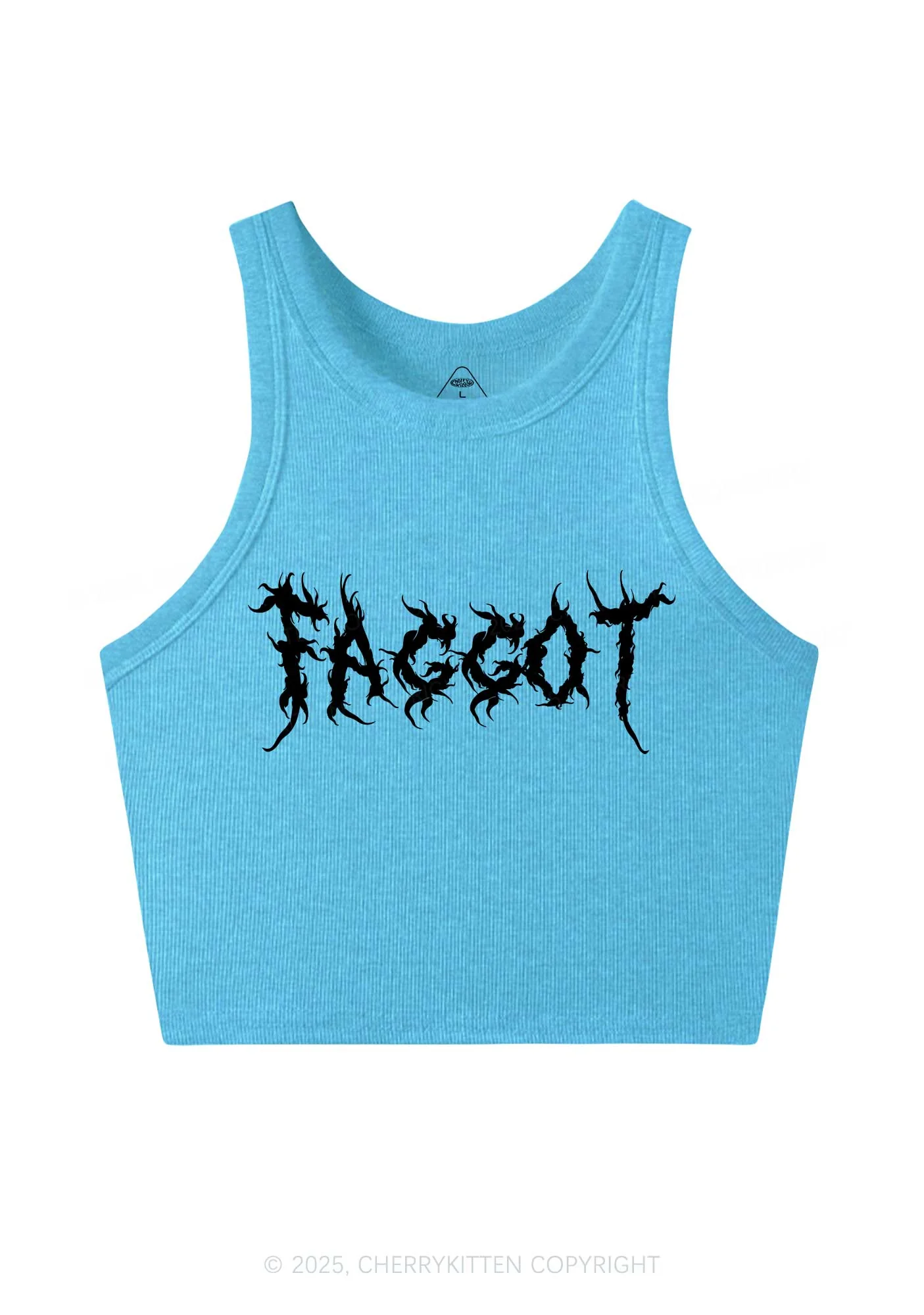 Punk Faggot Pride Y2K Crop Tank Top Cherrykitten - Image 4