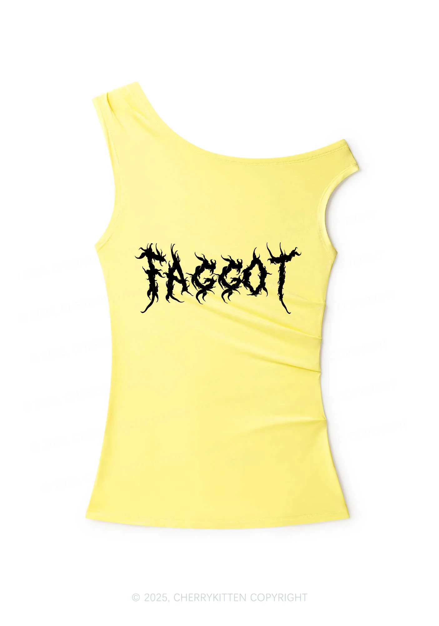 Punk Faggot Pride  Y2K Off Shoulder Tank Top Cherrykitten - Image 2