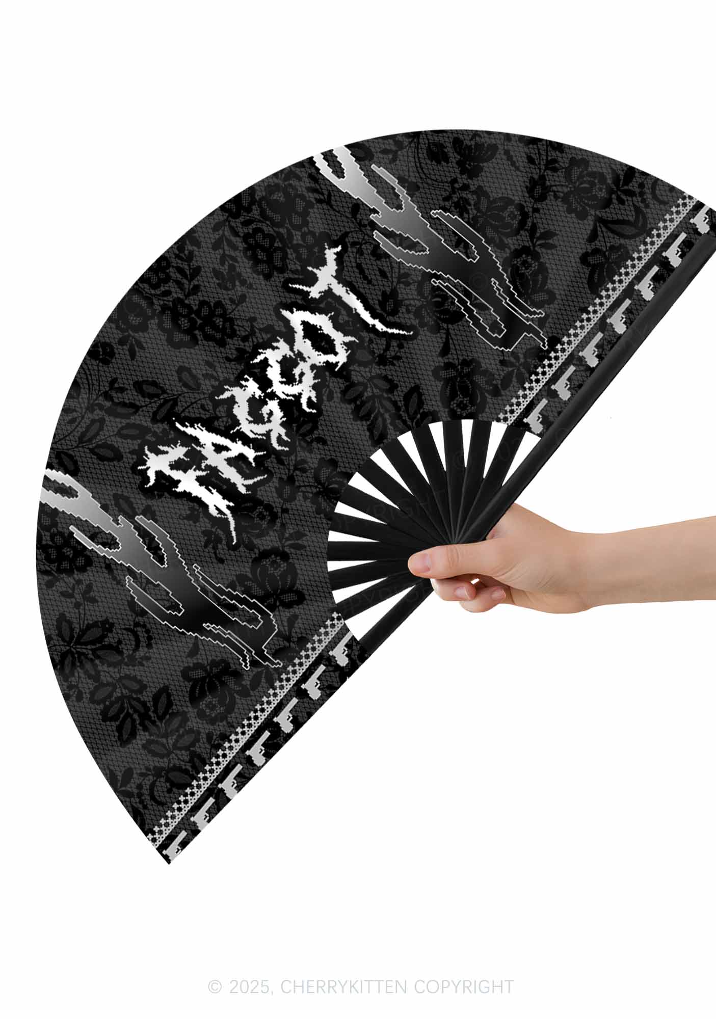 Punk Faggot Pride Y2K Rave Hand Fan Cherrykitten - Image 2