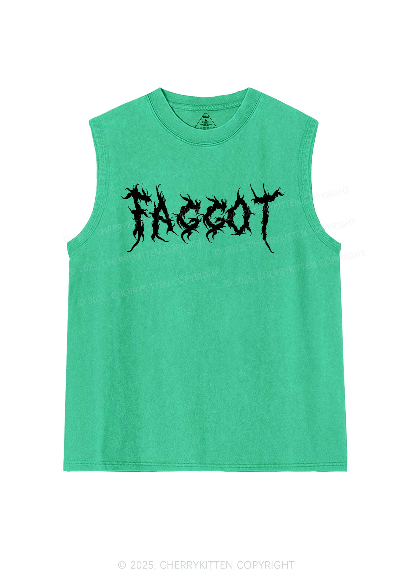 Punk Faggot Pride Y2K Washed Muscle Tank Cherrykitten - Image 6