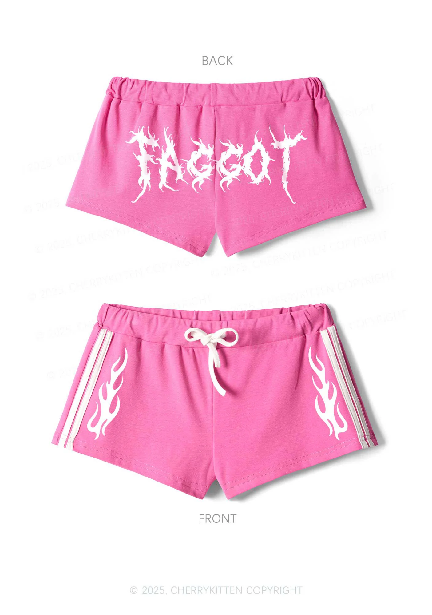 Punk Faggot Pride Y2K Drawstring Mini Shorts Cherrykitten - Image 4