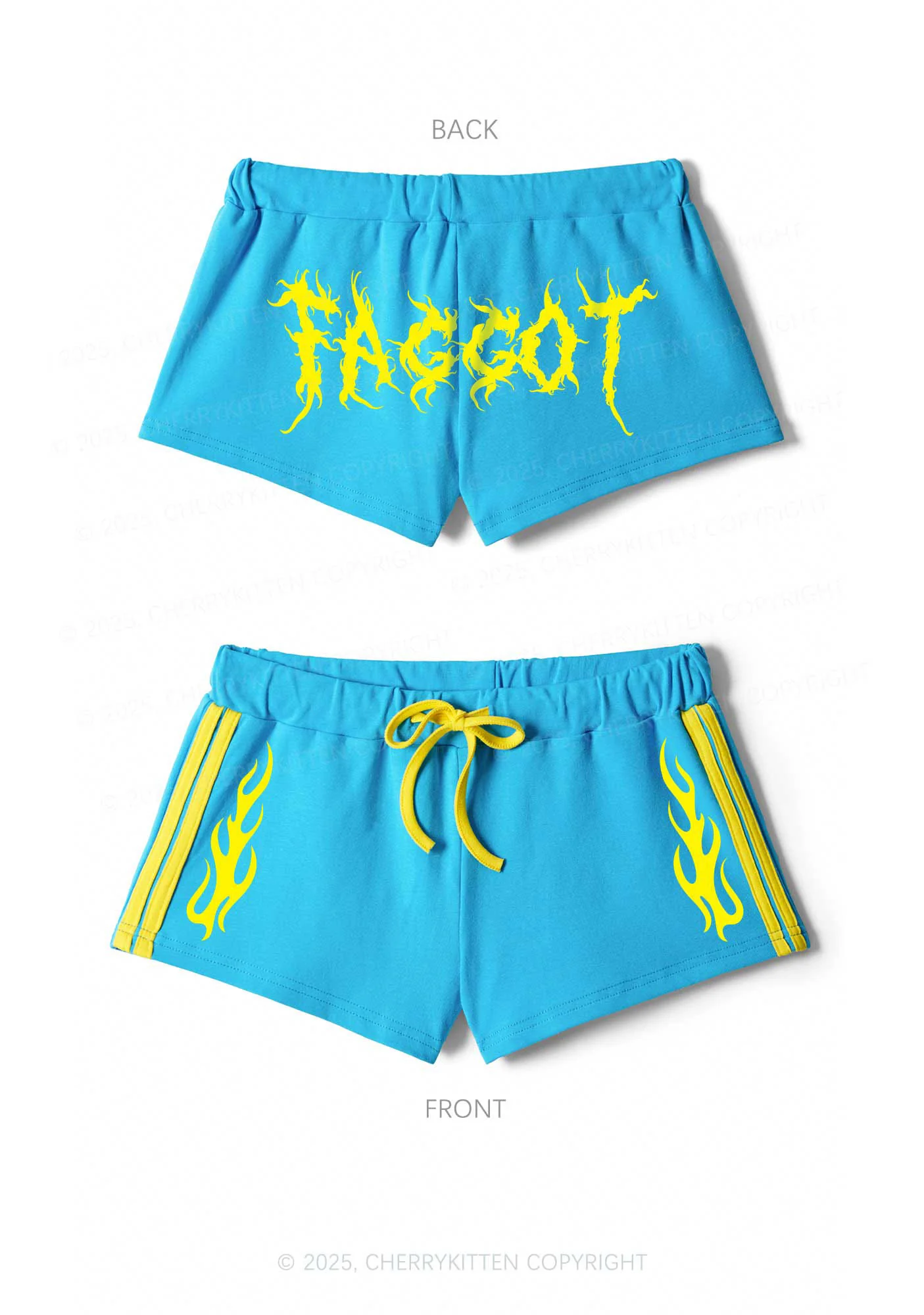 Punk Faggot Pride Y2K Drawstring Mini Shorts Cherrykitten - Image 5