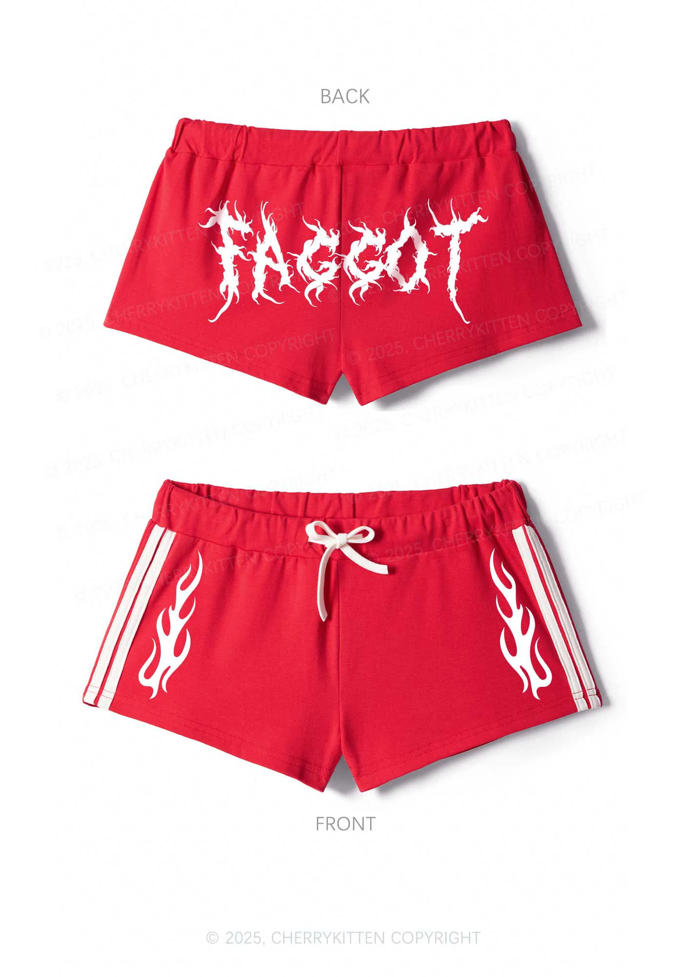 Punk Faggot Pride Y2K Drawstring Mini Shorts Cherrykitten - Image 6