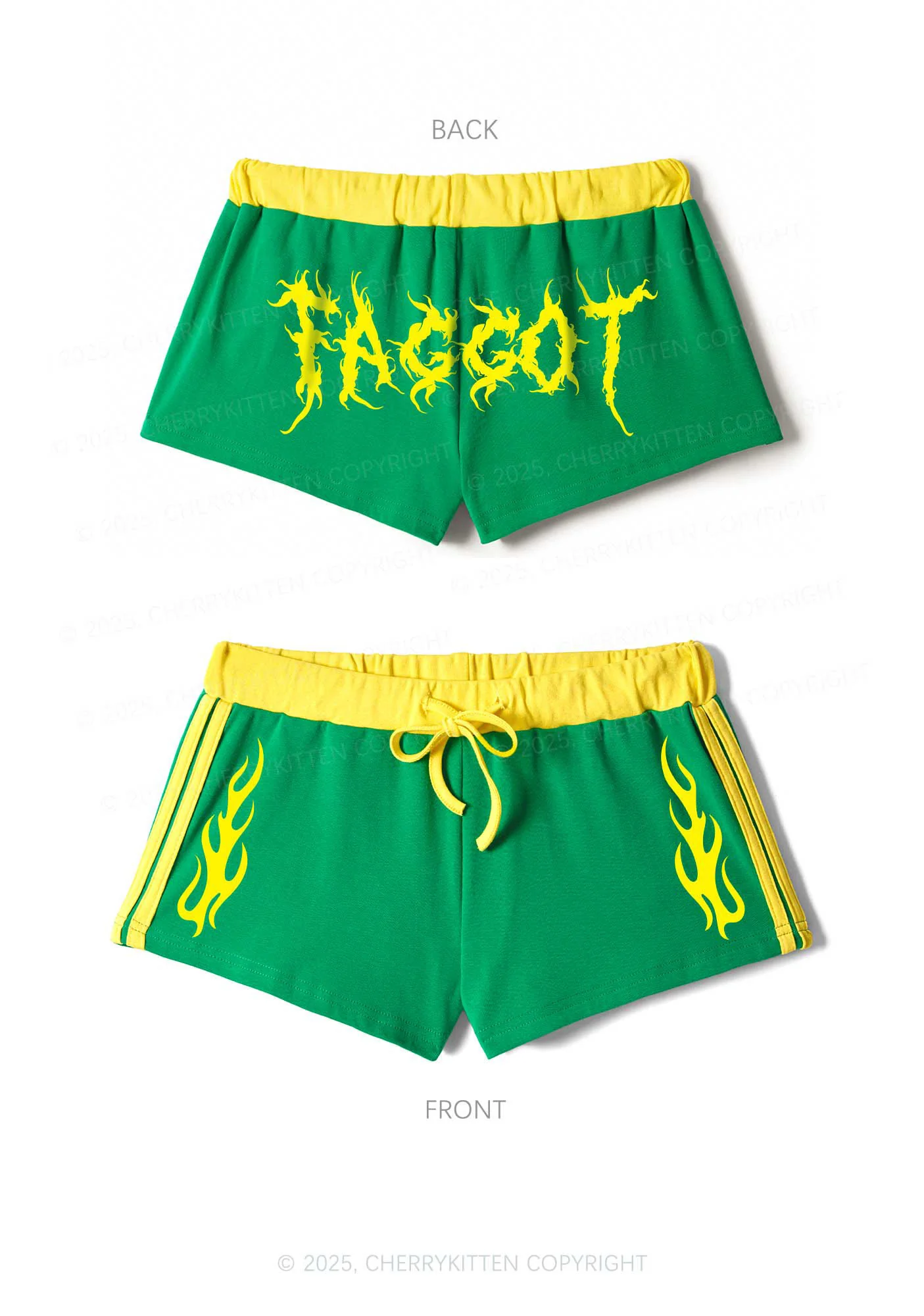 Punk Faggot Pride Y2K Drawstring Mini Shorts Cherrykitten - Image 7