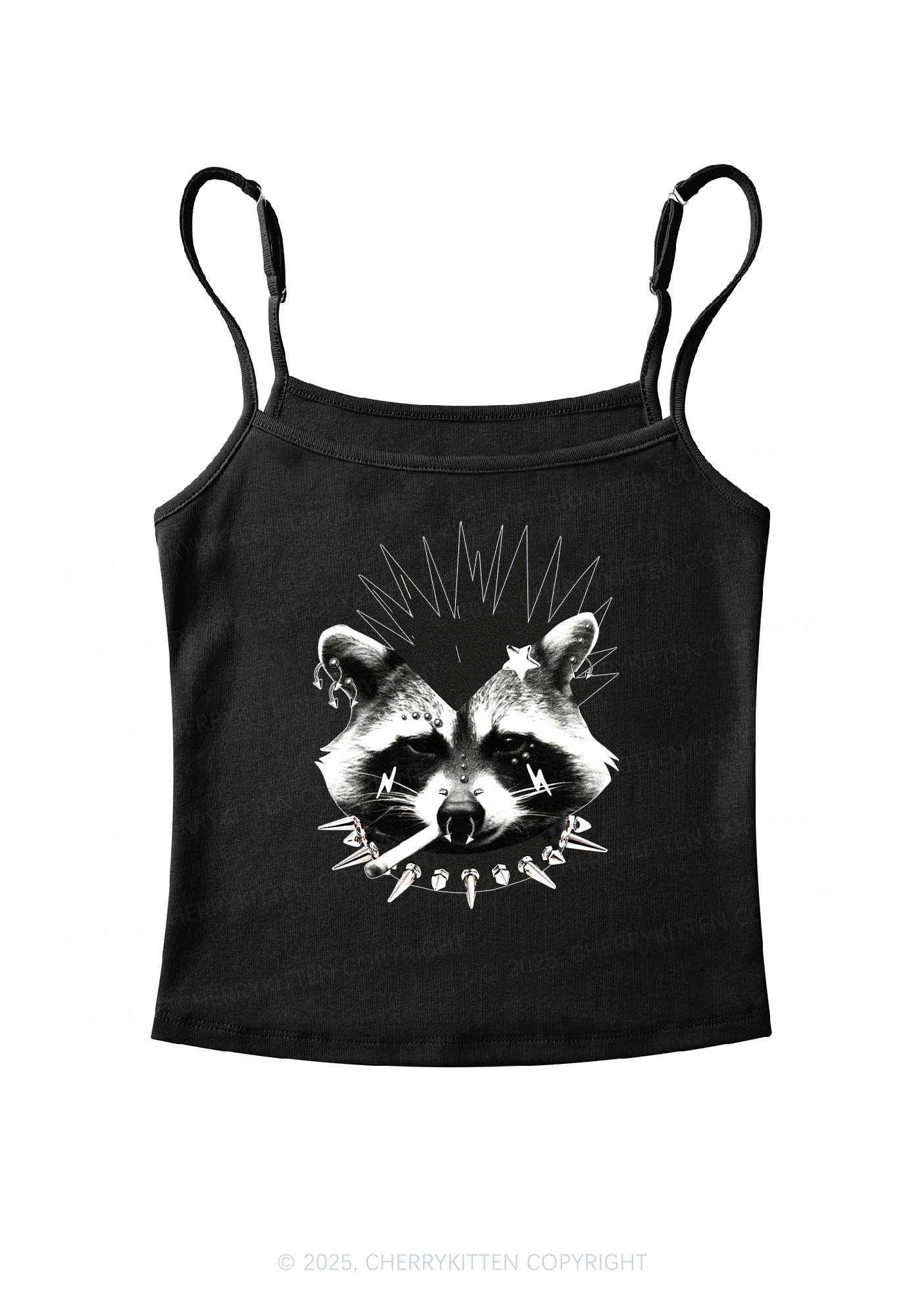 Punk Raccoon Y2K Spaghetti Strap Cami Cherrykitten - Image 3