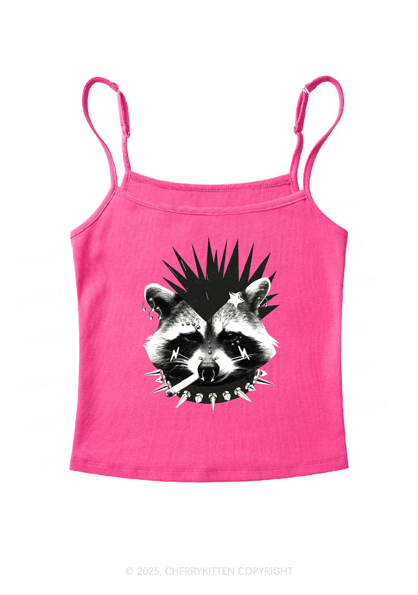 Punk Raccoon Y2K Spaghetti Strap Cami Cherrykitten - Image 4