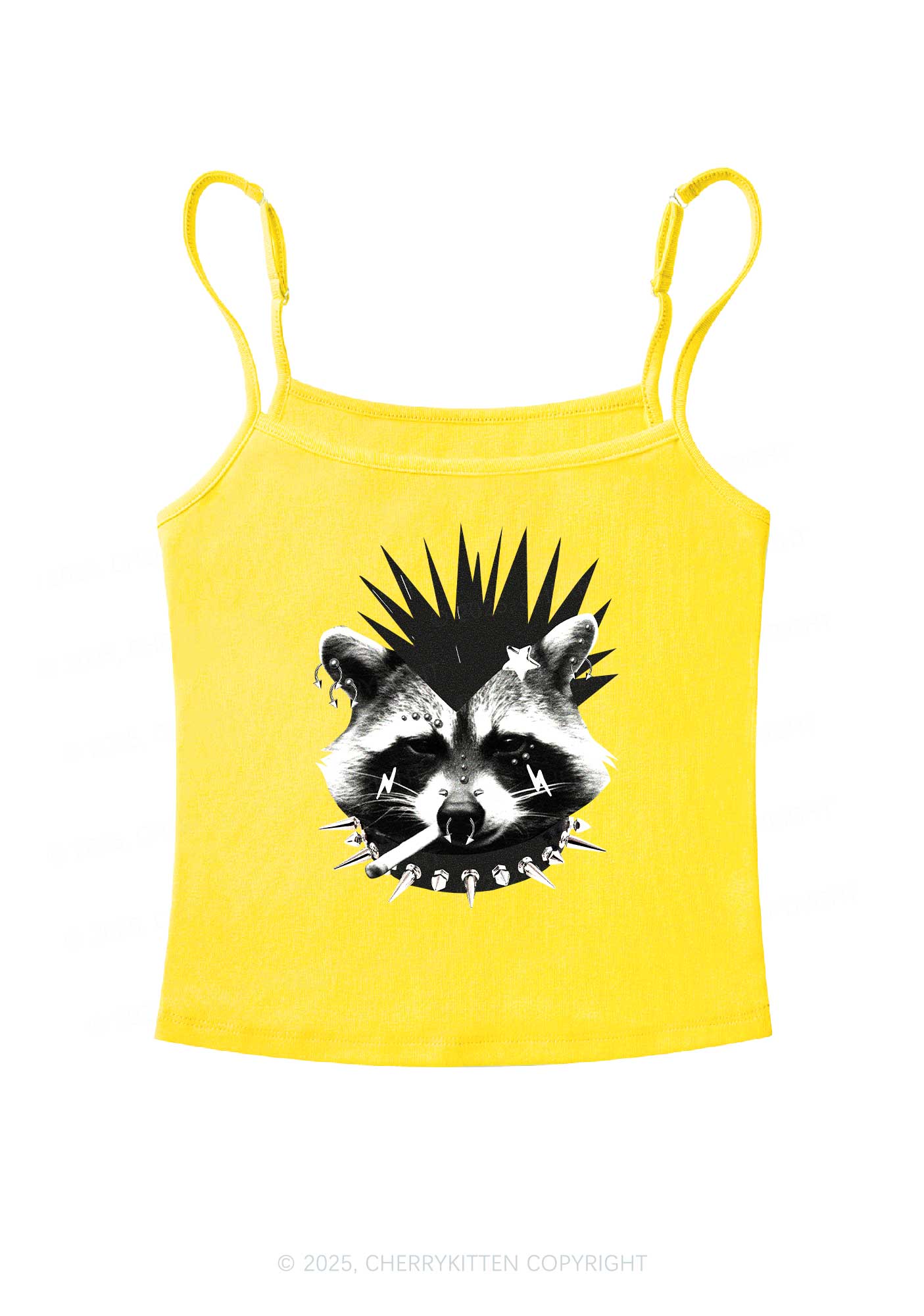 Punk Raccoon Y2K Spaghetti Strap Cami Cherrykitten - Image 7