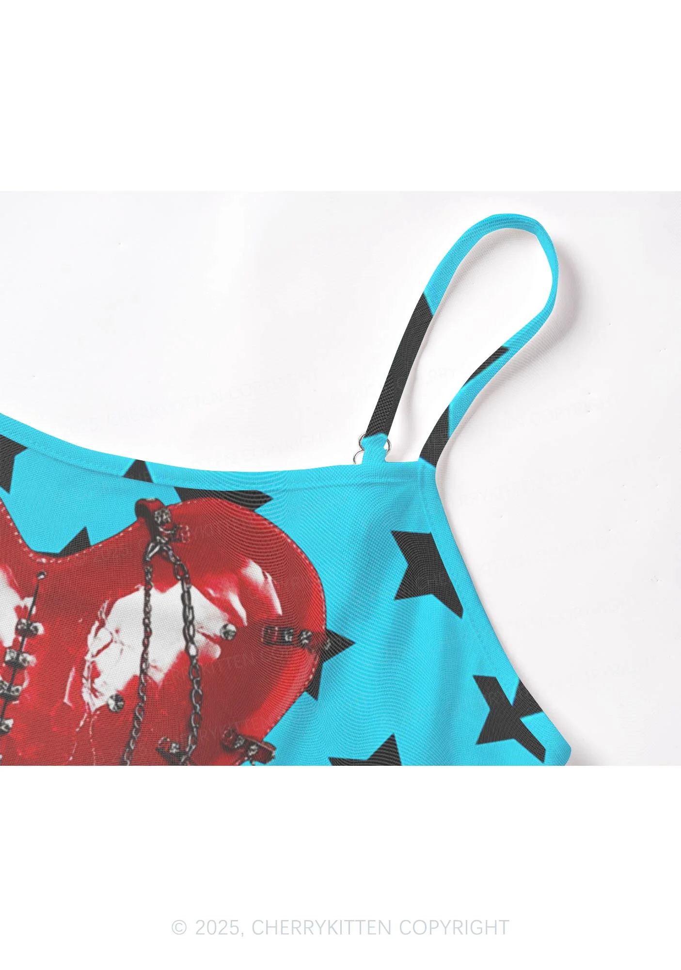 Punk Red Heart Y2K Mesh Cami Tank Cherrykitten - Image 5