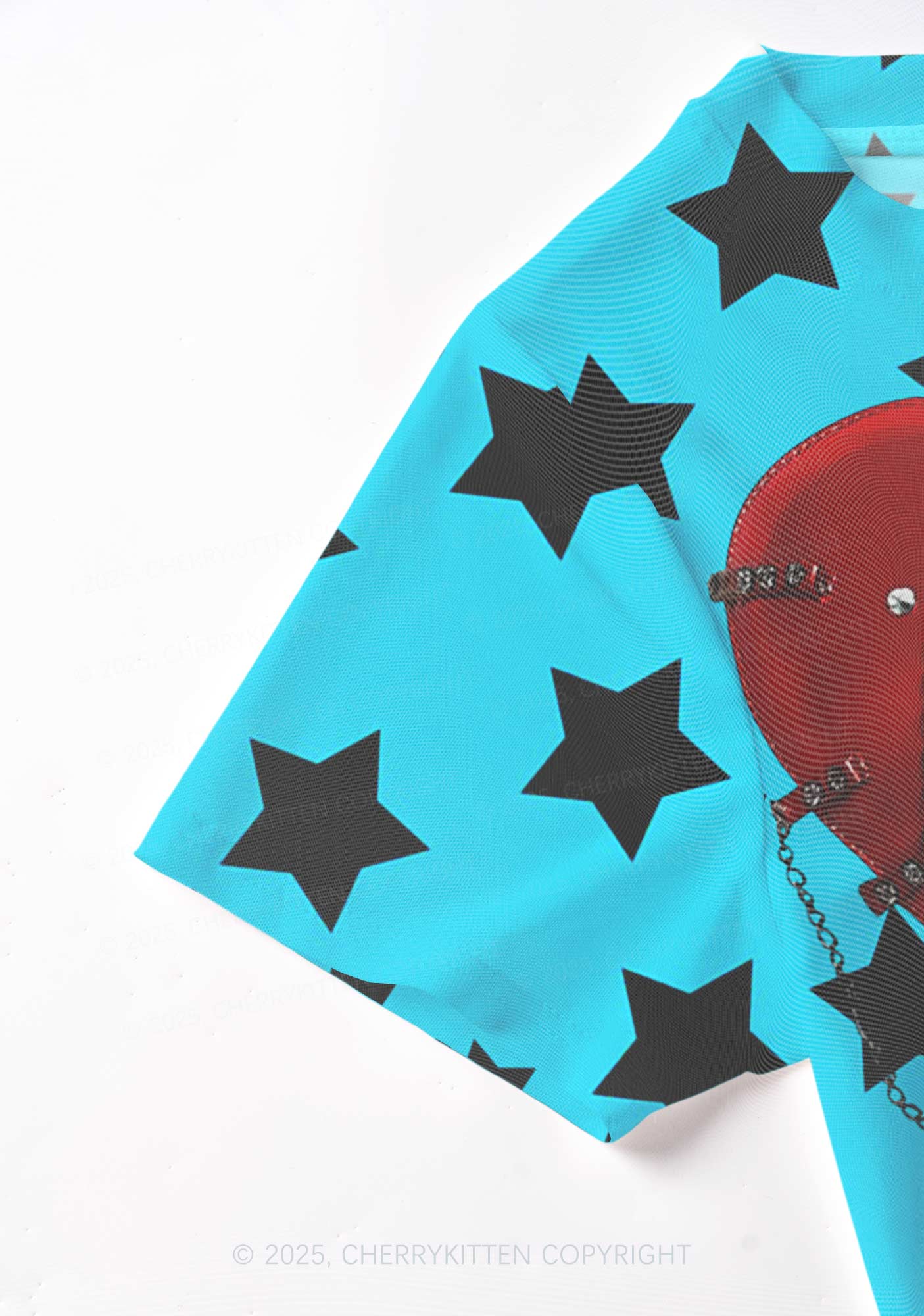 Punk Red Heart Y2K Mesh Crop Top Cherrykitten - Image 5