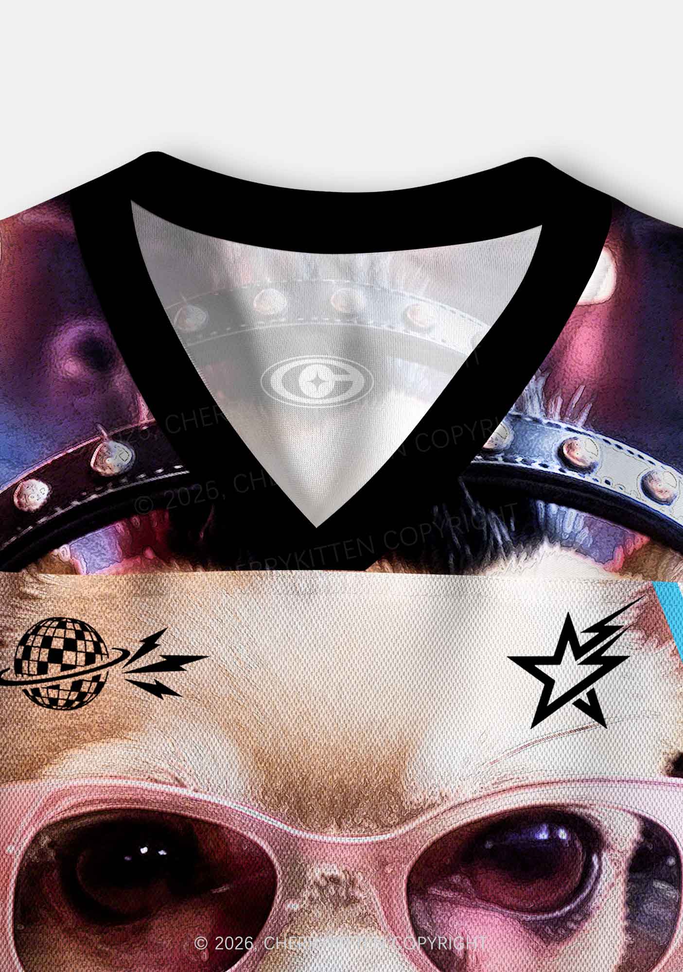 Punk Rock Chihuahua DJ Y2K Crop Sport Jersey Shirts Cherrykitten - Image 6