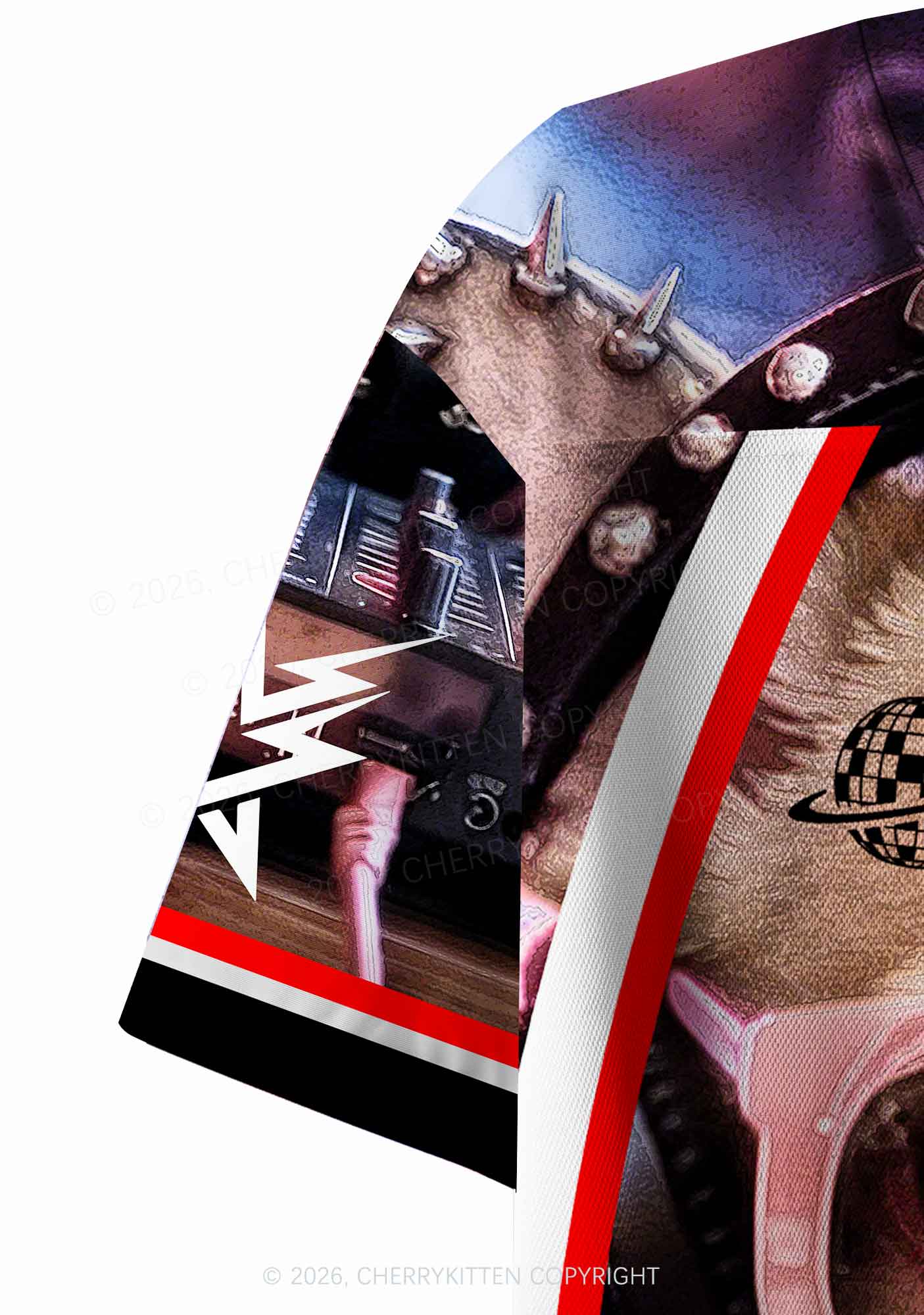 Punk Rock Chihuahua DJ Y2K Crop Sport Jersey Shirts Cherrykitten - Image 8