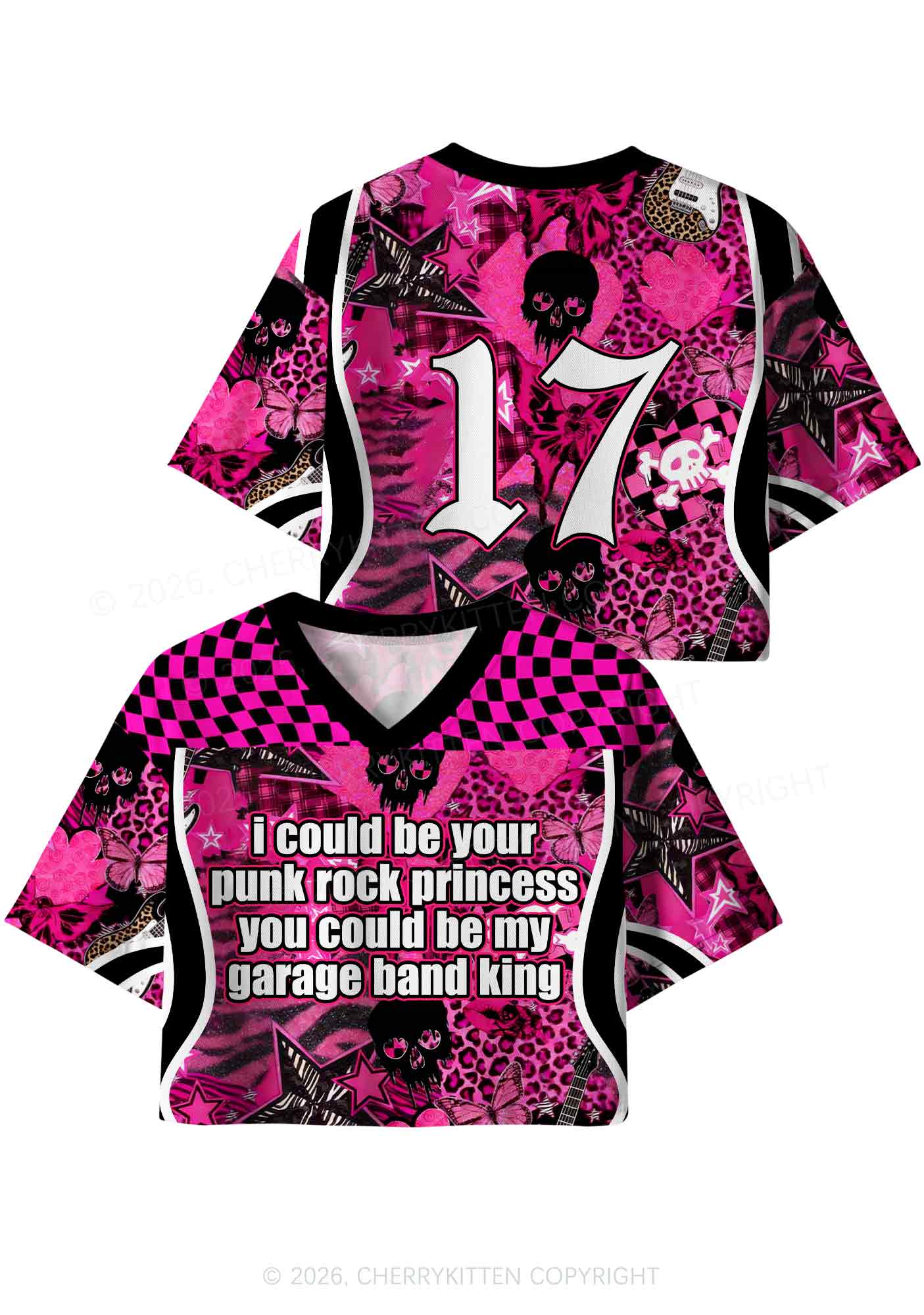 Punk Rock Princess Y2K Crop Sport Jersey Shirts Cherrykitten - Image 4