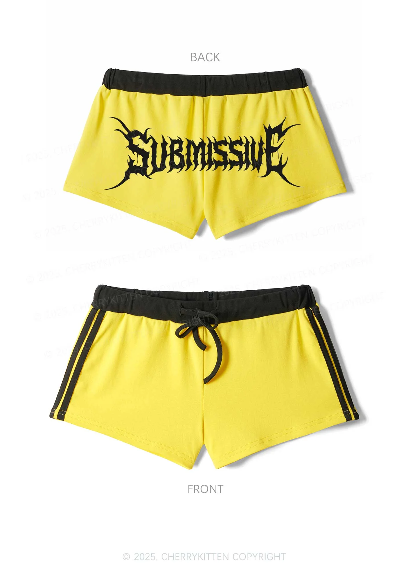 Punk Submissive Y2K Drawstring Mini Shorts Cherrykitten - Image 3