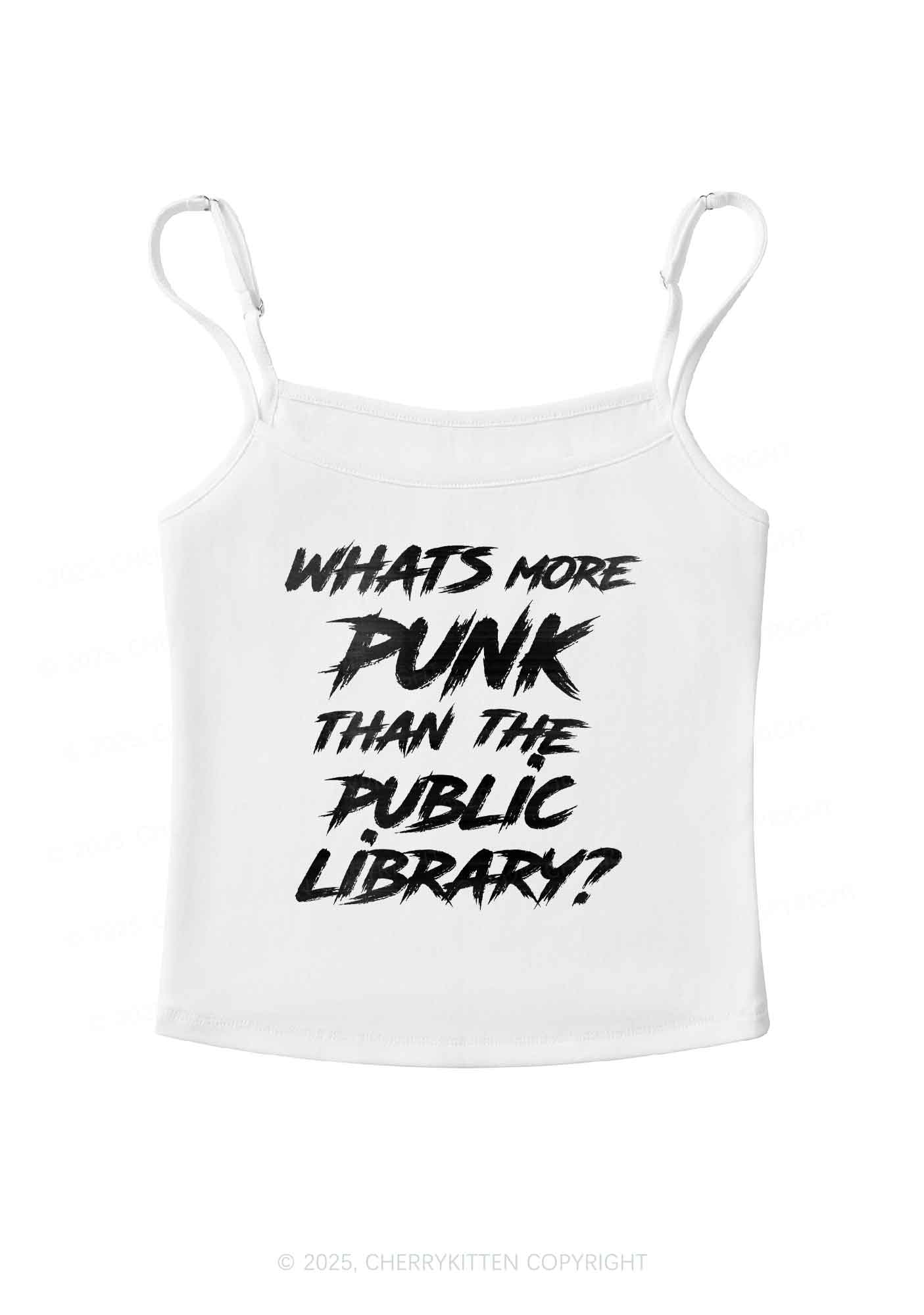 Punk Than Public Library Y2K Spaghetti Strap Cami Cherrykitten - Image 4