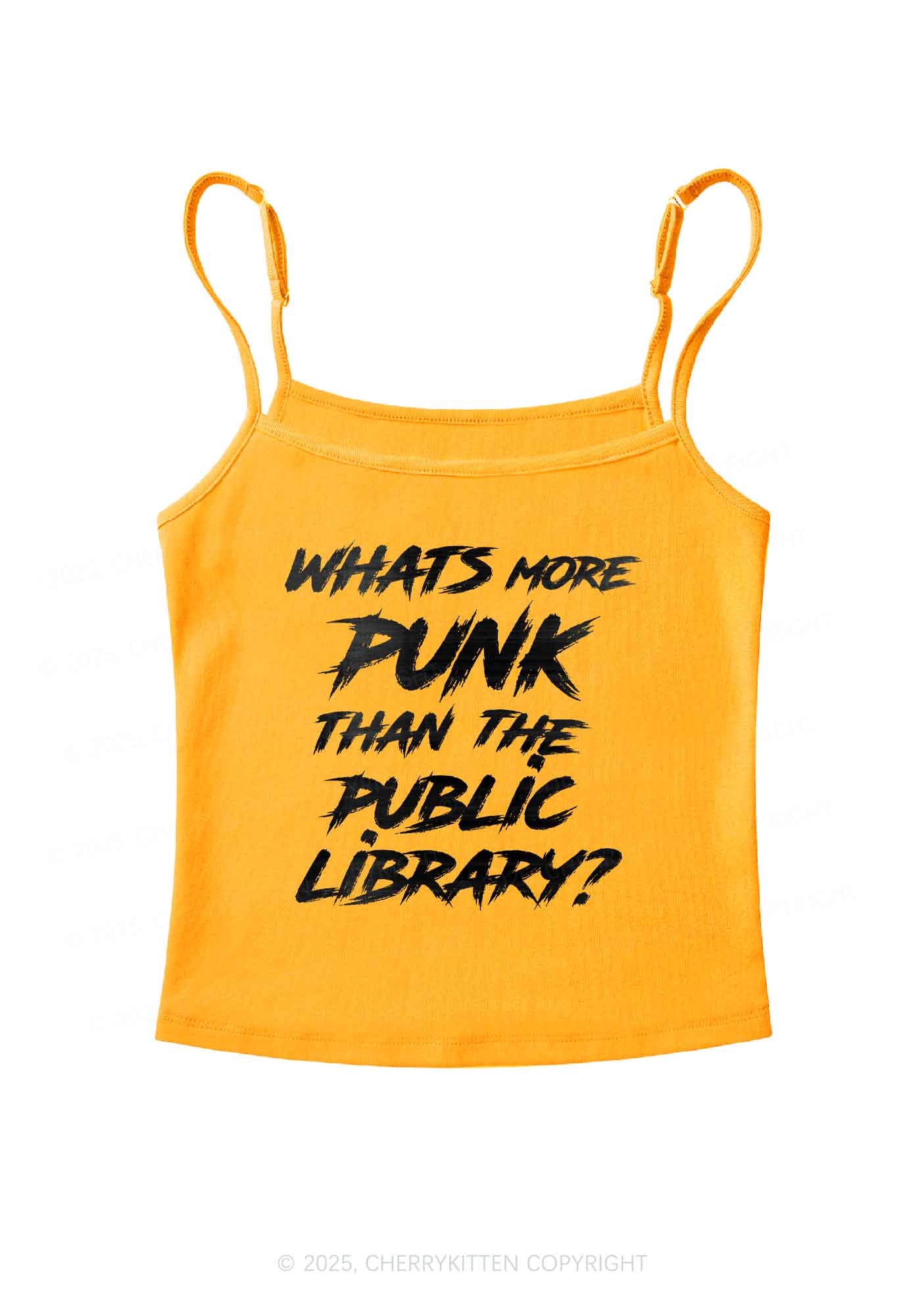 Punk Than Public Library Y2K Spaghetti Strap Cami Cherrykitten - Image 6