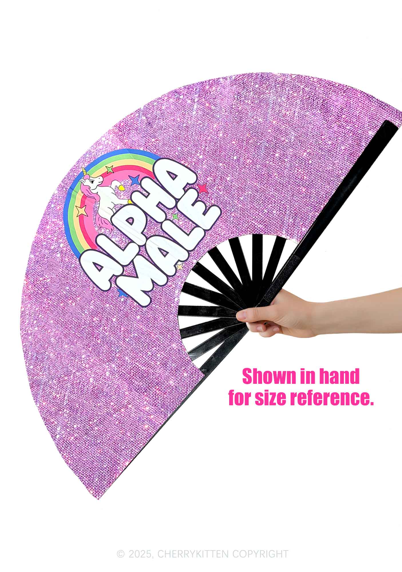Purple Alpha Male Y2K Rave Hand Fan Cherrykitten - Image 2