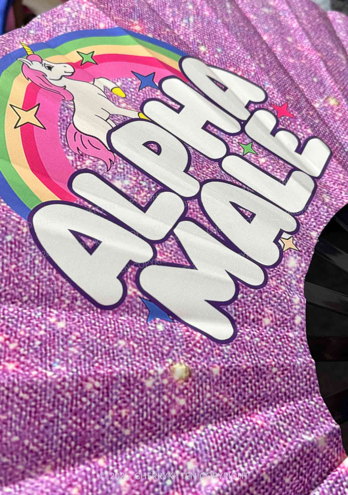 Purple Alpha Male Y2K Rave Hand Fan Cherrykitten - Image 3