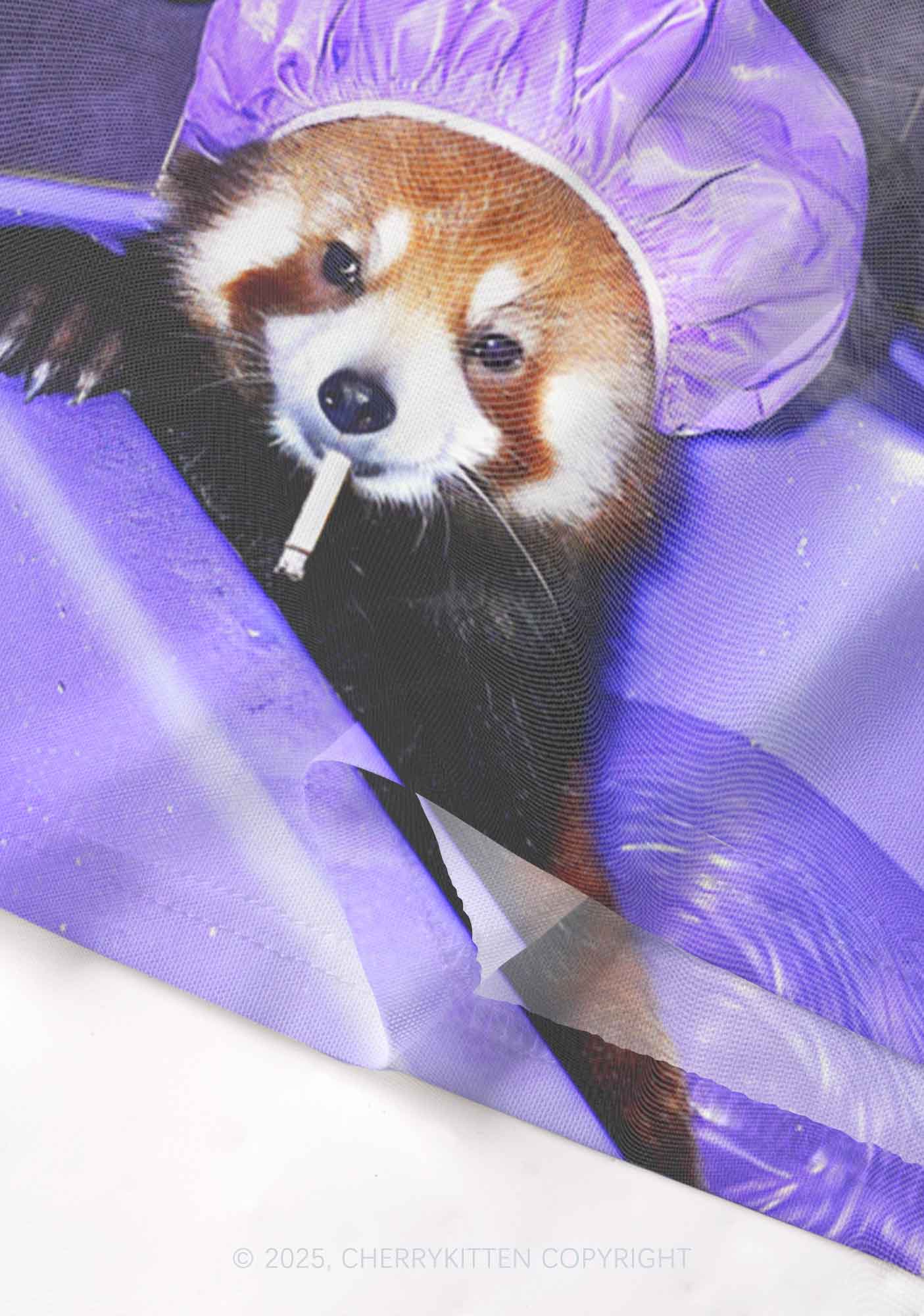 Purple Bath Smoking Raccoon Y2K Mesh Cami Tank Cherrykitten - Image 4