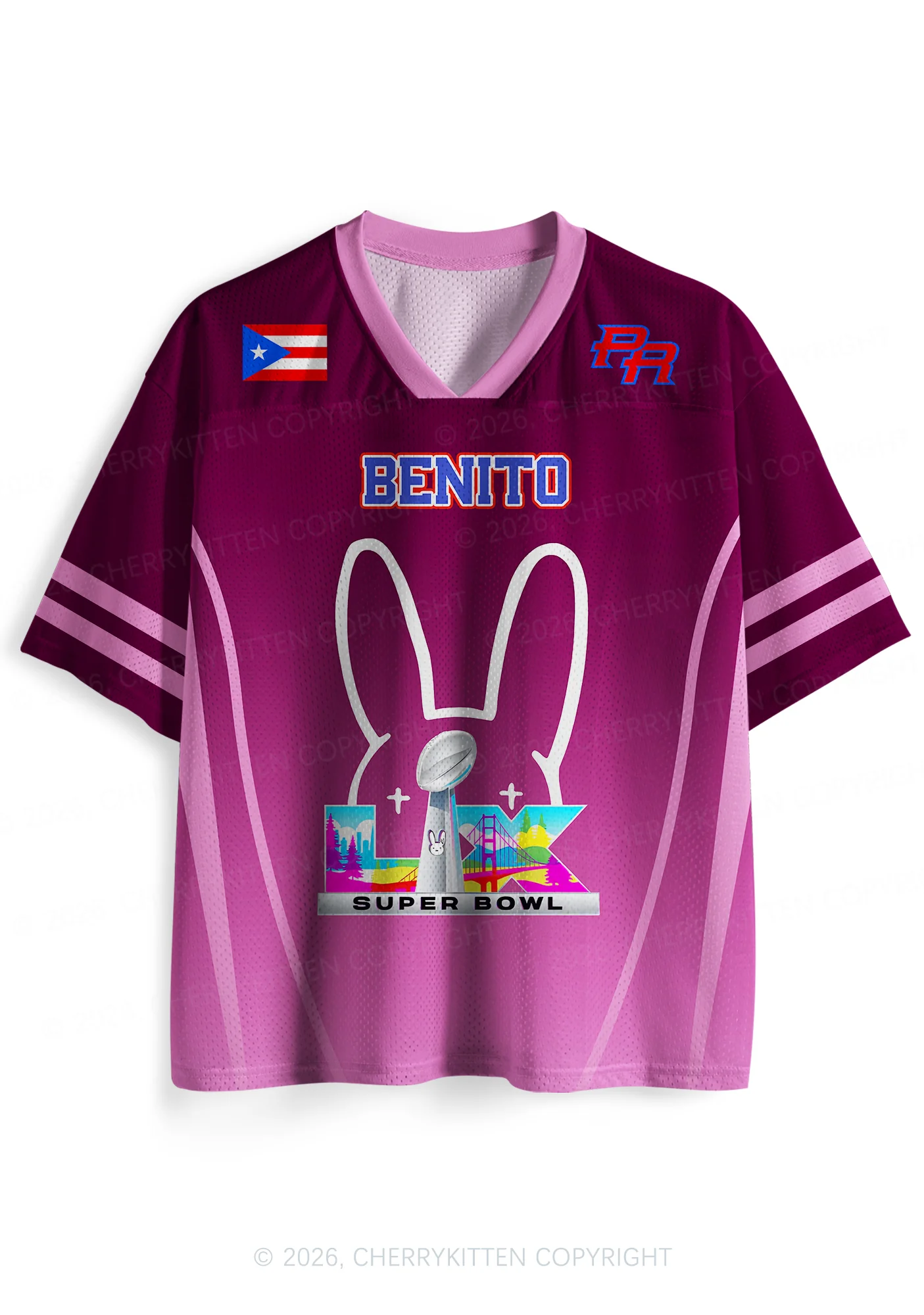 Purple Bunny Head Y2K Sport Jersey Shirts Cherrykitten - Image 3