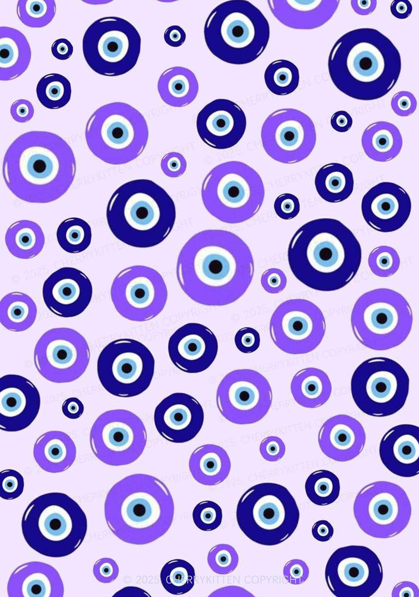 Purple Evil Eye Y2K Print Bikini Set Cherrykitten - Image 2