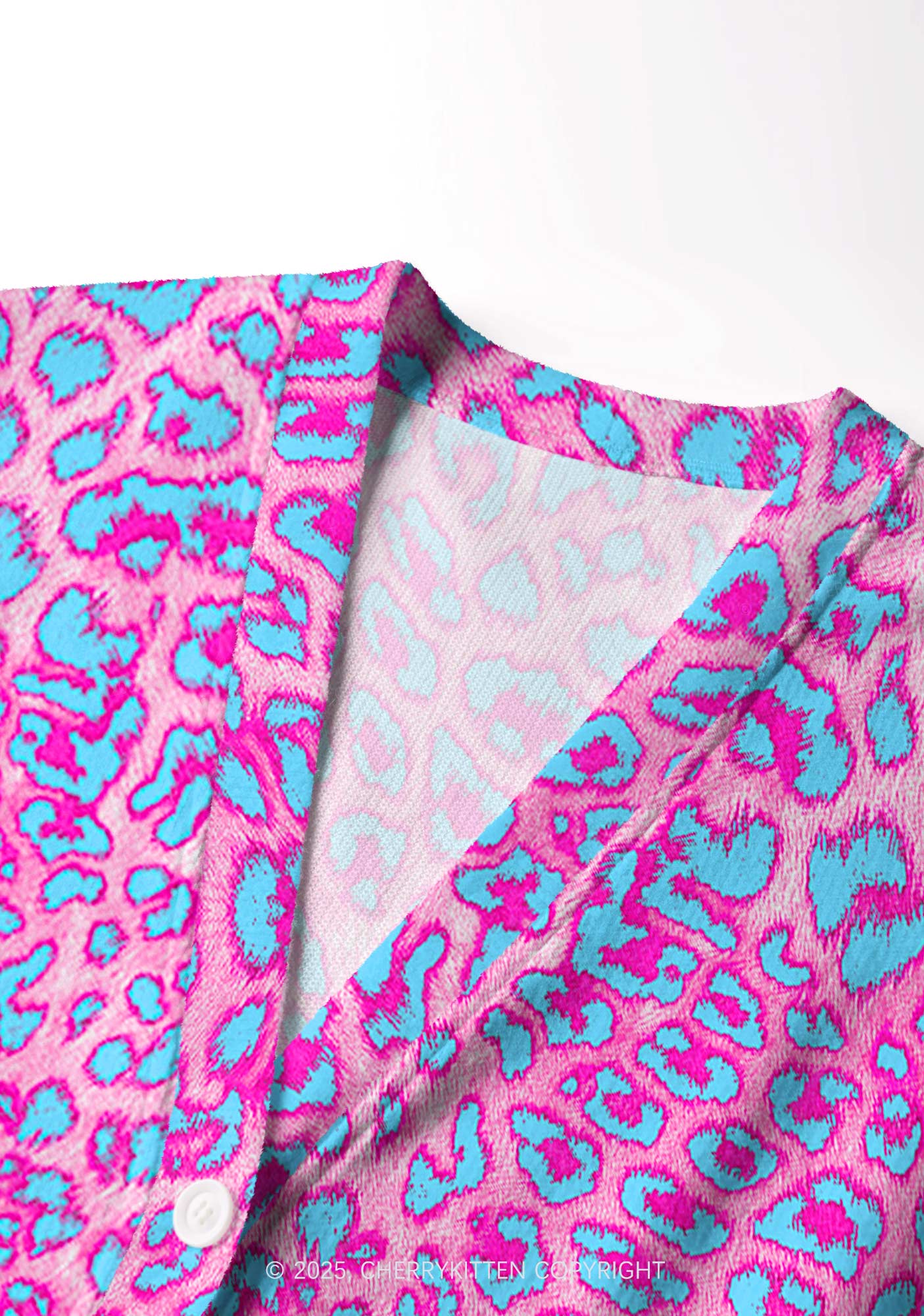 Purple Leopard Y2K Christmas Cardigan Knit Sweatshirt Cherrykitten - Image 5