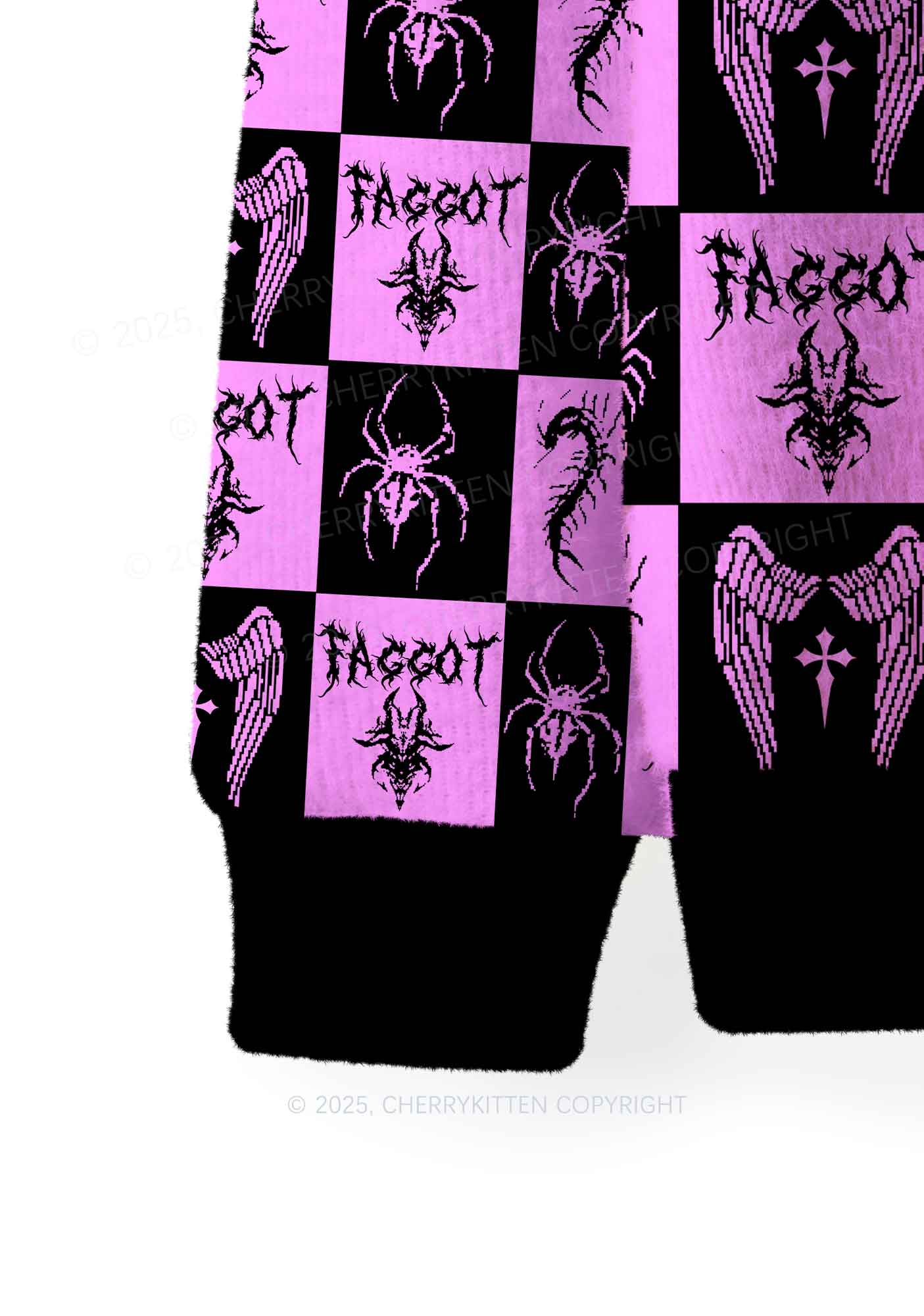 Purple Punk Faggot Pride Y2K Christmas Knit Sweatshirt Cherrykitten - Image 4
