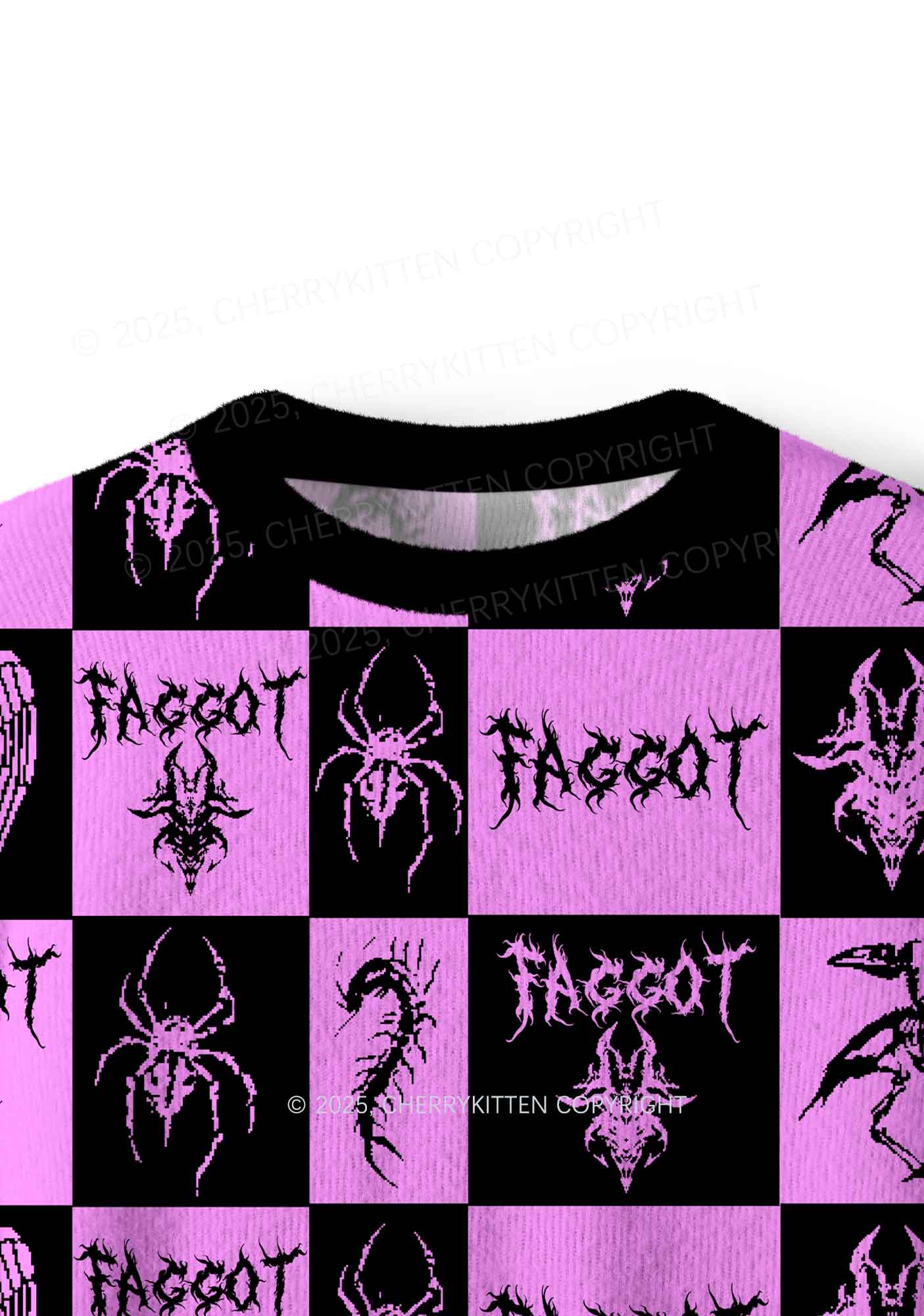Purple Punk Faggot Pride Y2K Christmas Knit Sweatshirt Cherrykitten - Image 5