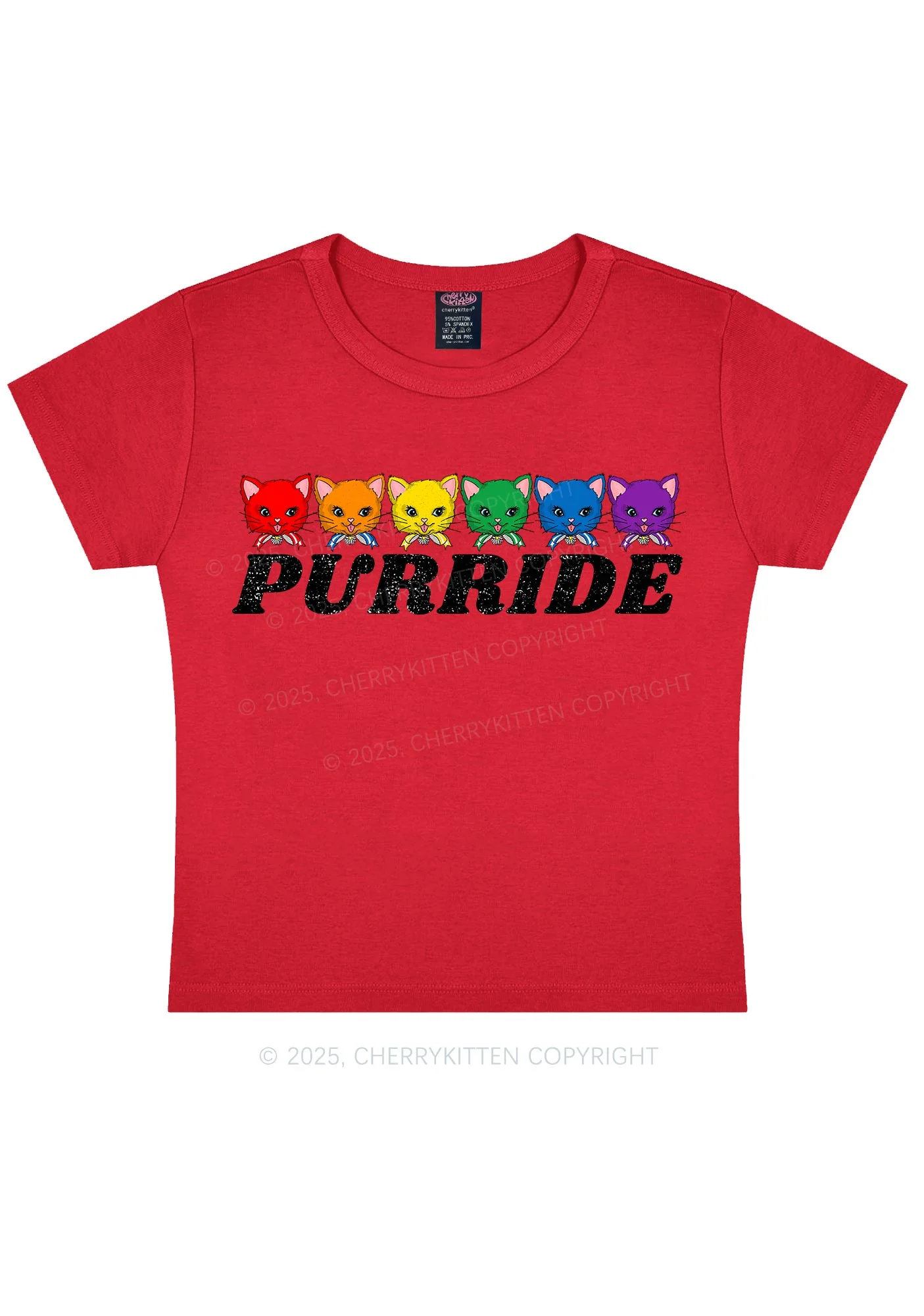 Purride Cat Pride Y2K Baby Tee Cherrykitten - Image 12