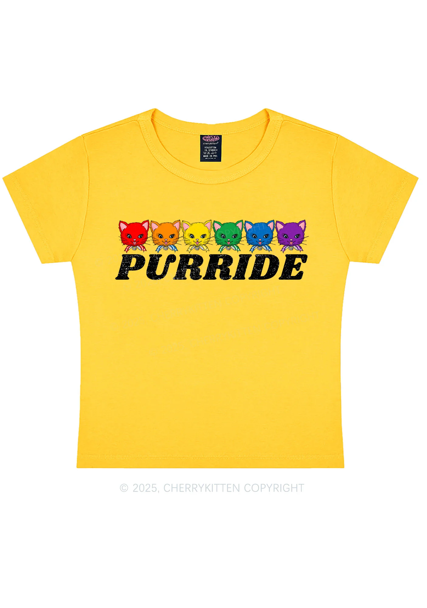 Purride Cat Pride Y2K Baby Tee Cherrykitten - Image 6