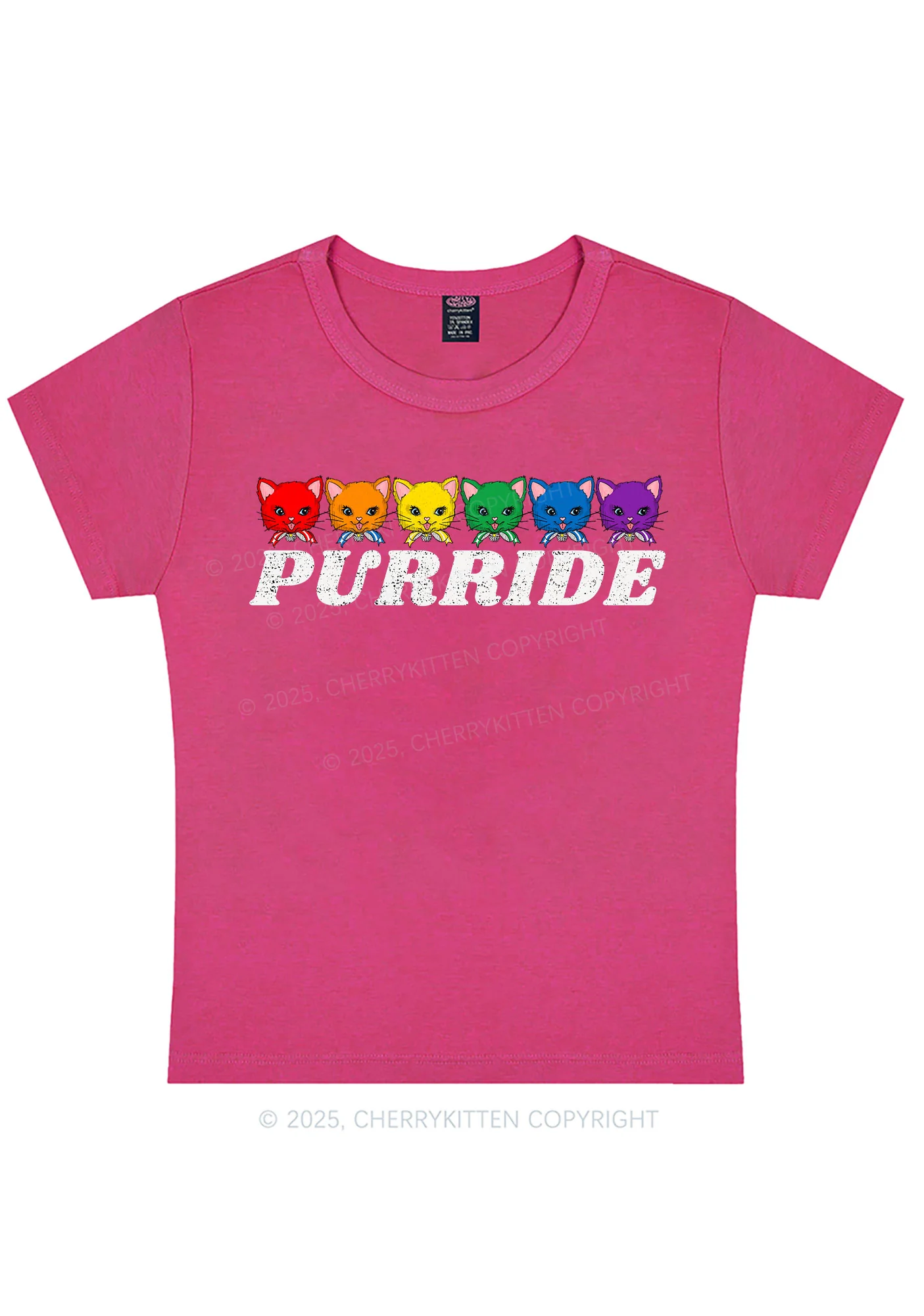 Purride Cat Pride Y2K Baby Tee Cherrykitten - Image 8