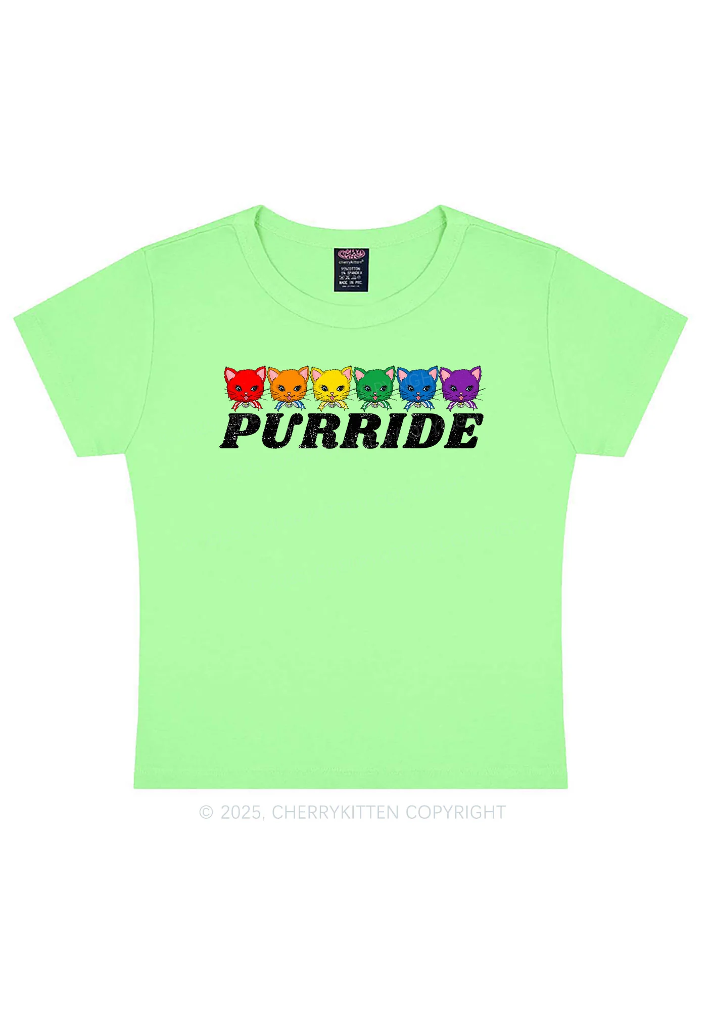 Purride Cat Pride Y2K Baby Tee Cherrykitten - Image 9