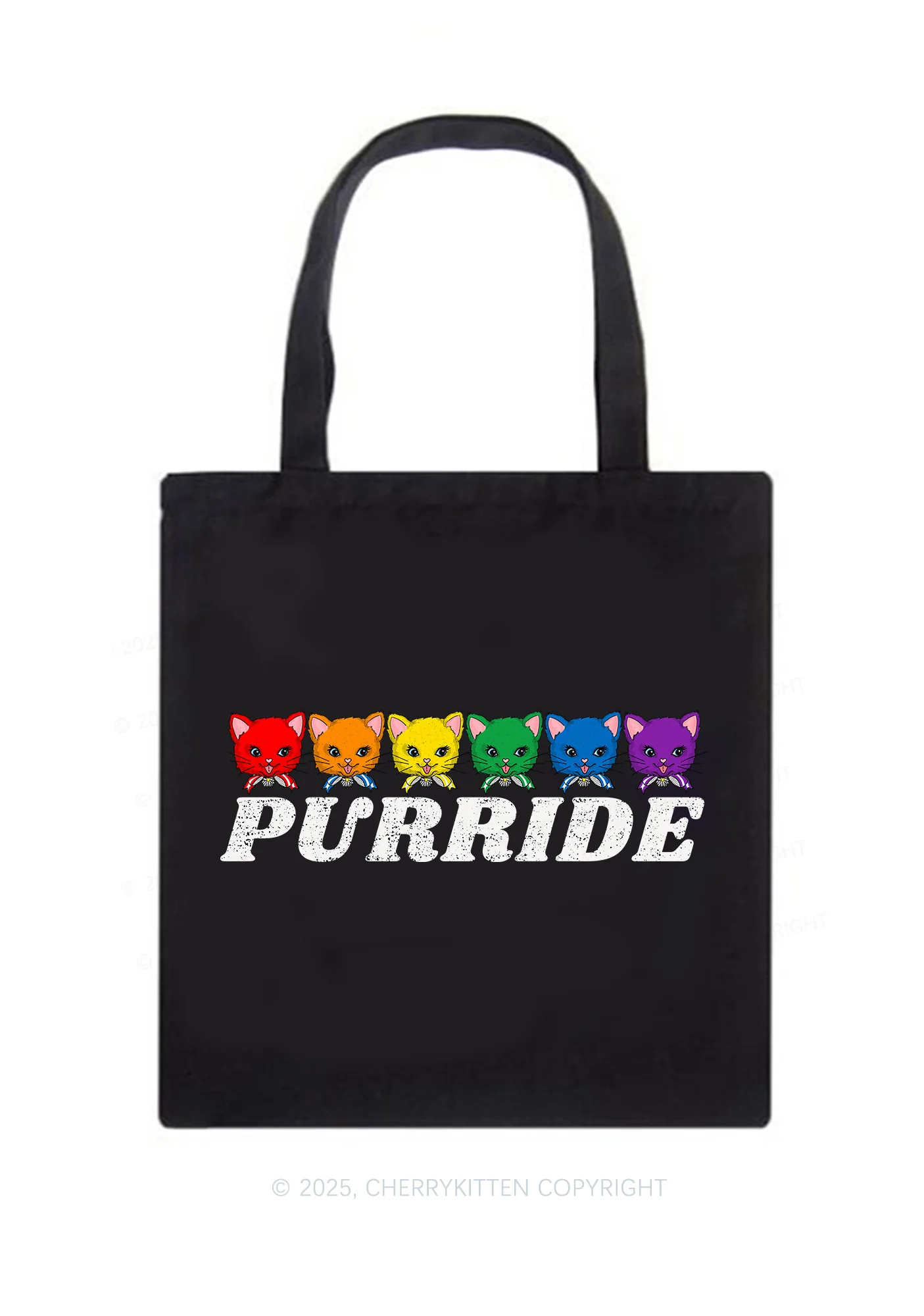 Purride Cat Pride Y2K Canvas Tote Bag Cherrykitten - Image 3