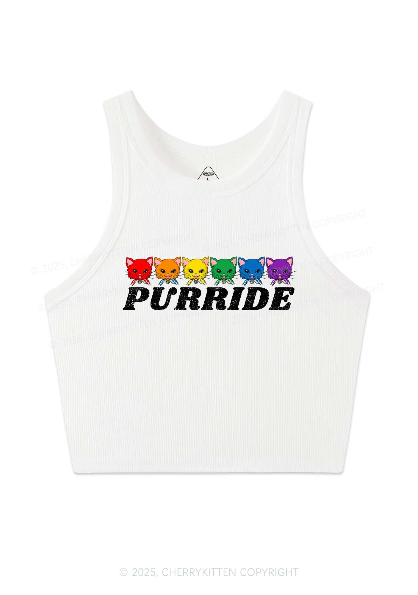 Purride Cat Pride Y2K Crop Tank Top Cherrykitten - Image 3