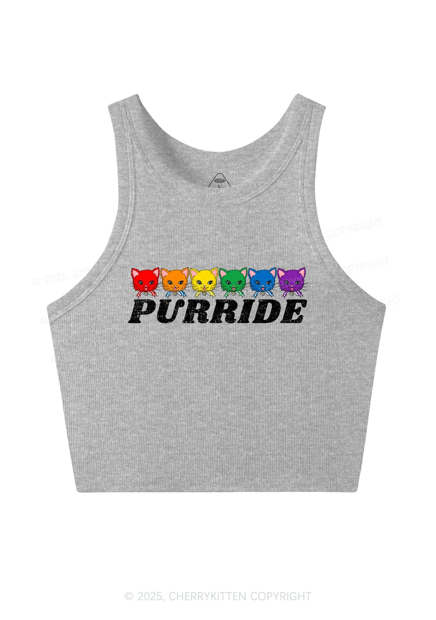 Purride Cat Pride Y2K Crop Tank Top Cherrykitten - Image 4